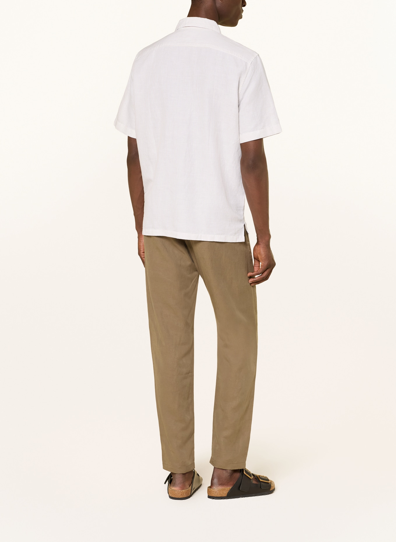 Marc O'Polo Chemise coupe décontractée en lin: BEIGE / BLANC