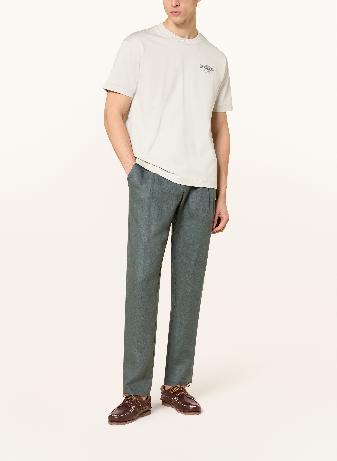 Marc O'Polo T-shirt: LYSEGRÅ / ROSA