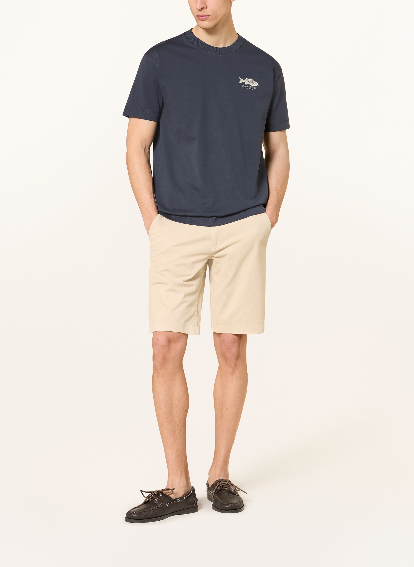 Marc O'Polo T-shirt: MØRKEBLÅ / LYSEGRÅ / KHAKI