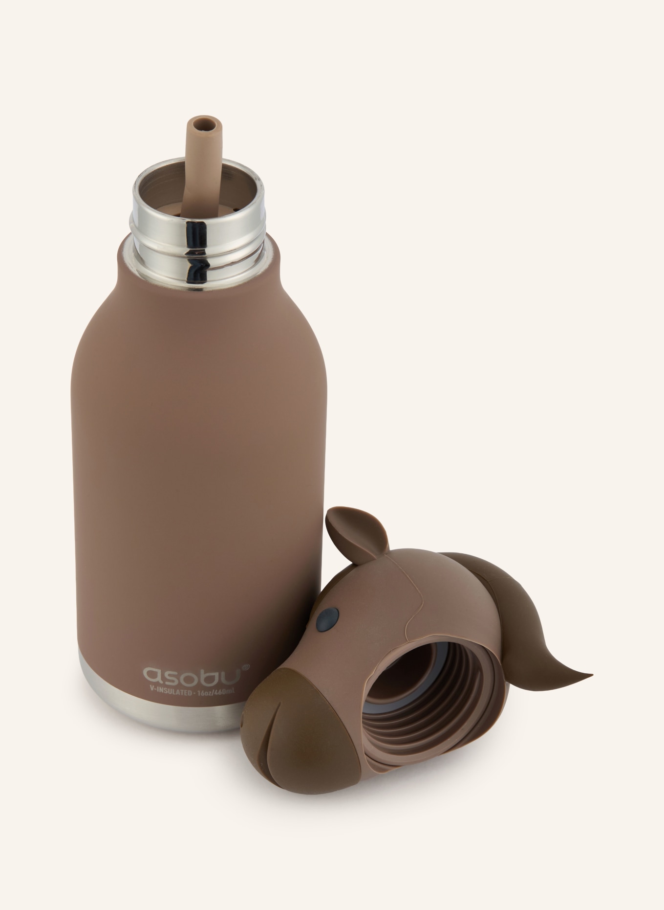 asobu Bouteille isotherme BESTIE: MARRON / MARRON FONCÉ / GRIS CLAIR