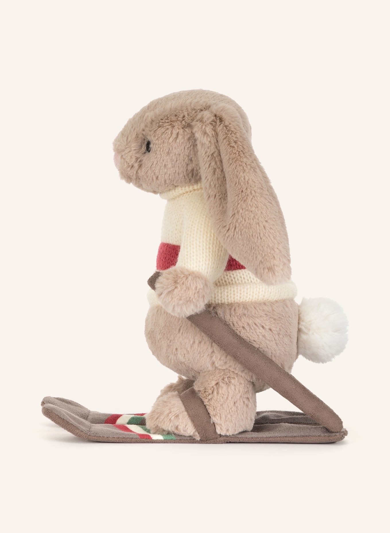 Jellycat Pluszowa zabawka BASHFUL BUNNY GOLD MEDAL SKI OUTFIT: SZAROBRĄZOWY / CZERWONY / ZIELONY