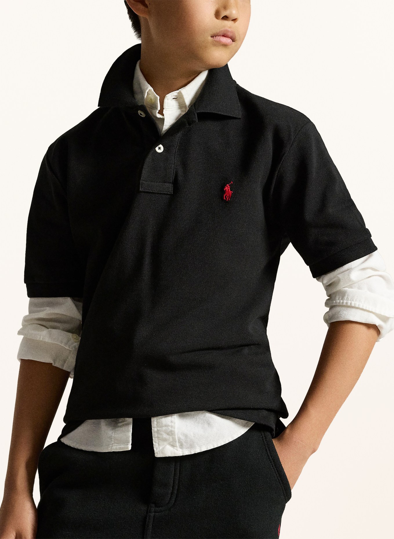 POLO RALPH LAUREN Piqué-poloshirt Classic Fit: ZWART