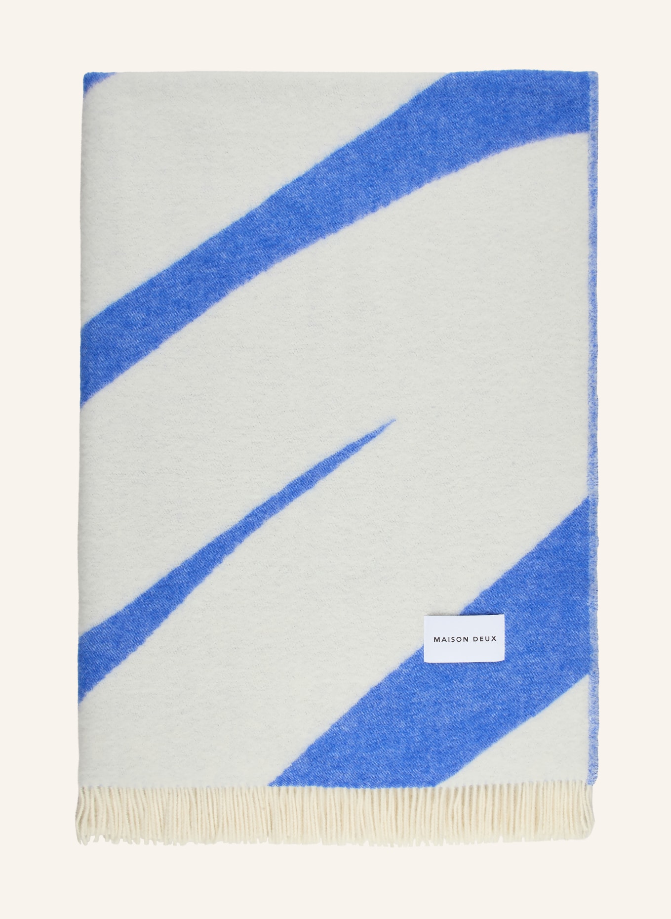 MAISON DEUX SWIRL Throw: WHITE / BLUE