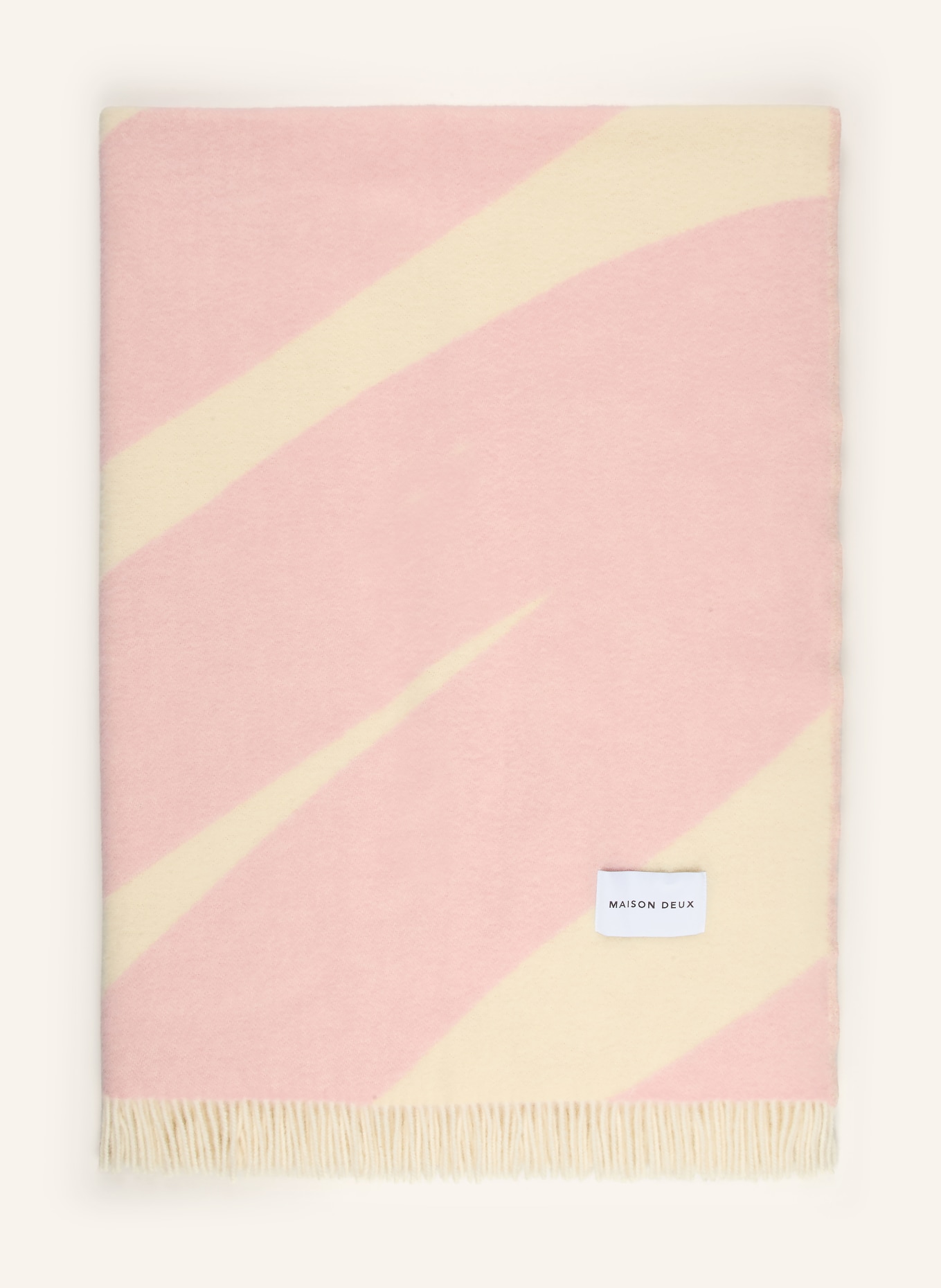 MAISON DEUX SWIRL Throw: CREAM / ROSE