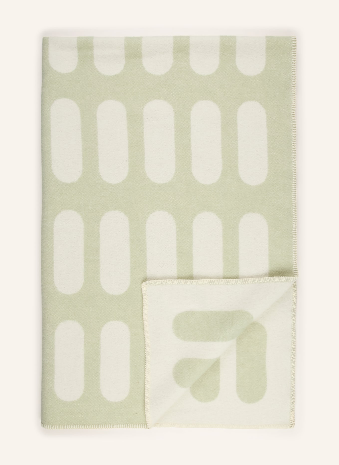 MAISON DEUX Plaid CHILL PILL: CRÈME / LICHTGROEN