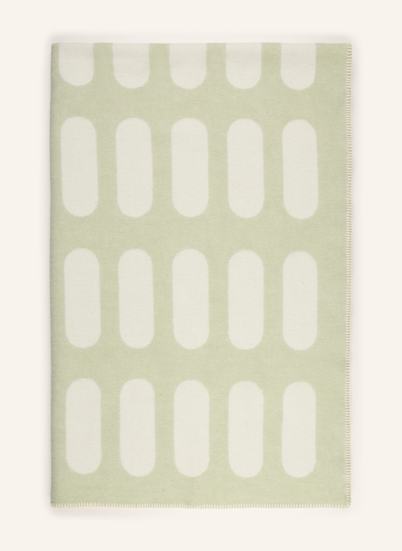 MAISON DEUX Plaid CHILL PILL: CRÈME / LICHTGROEN