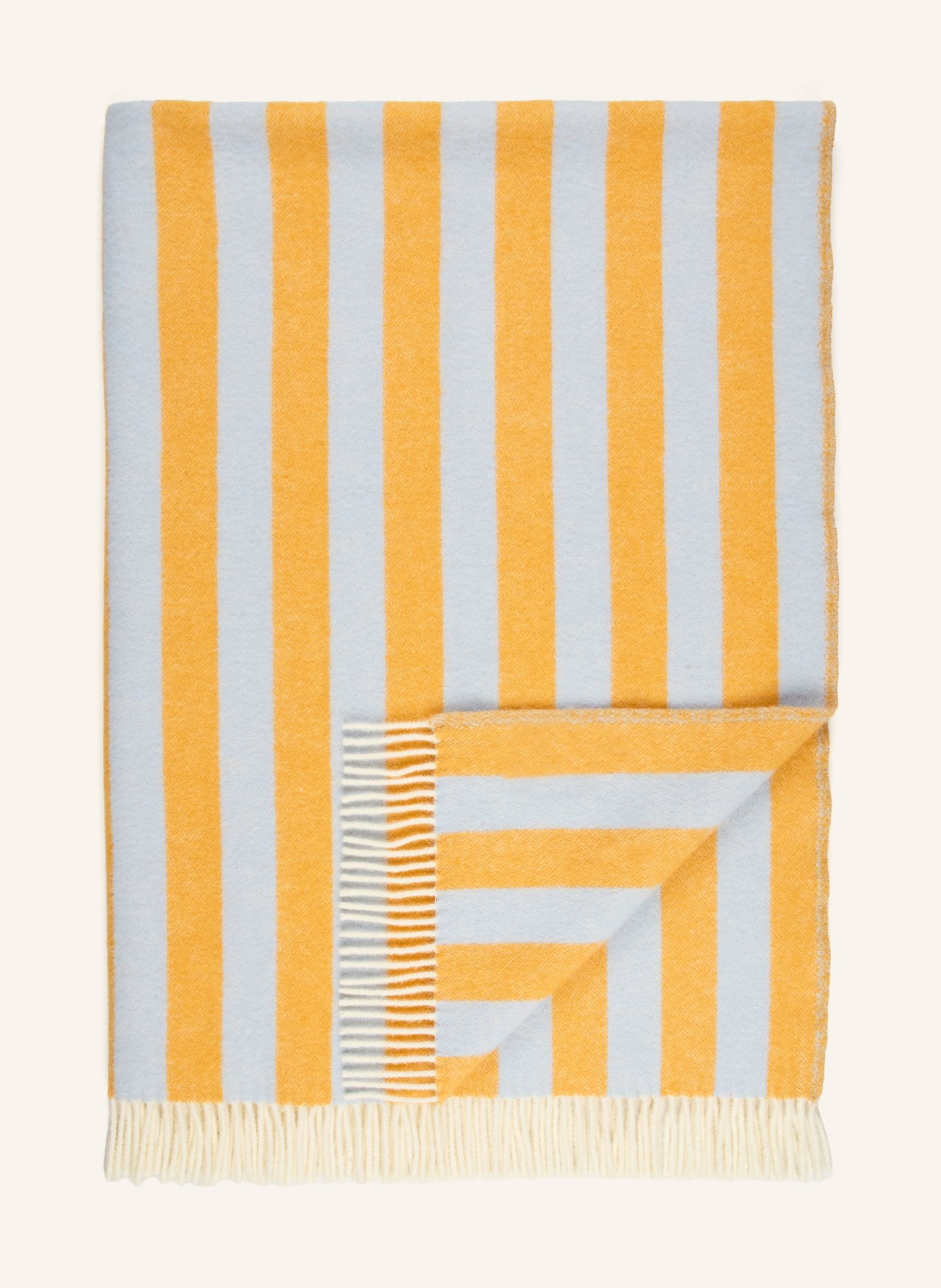 MAISON DEUX Plaid CANDY: GEEL / LICHTBLAUW