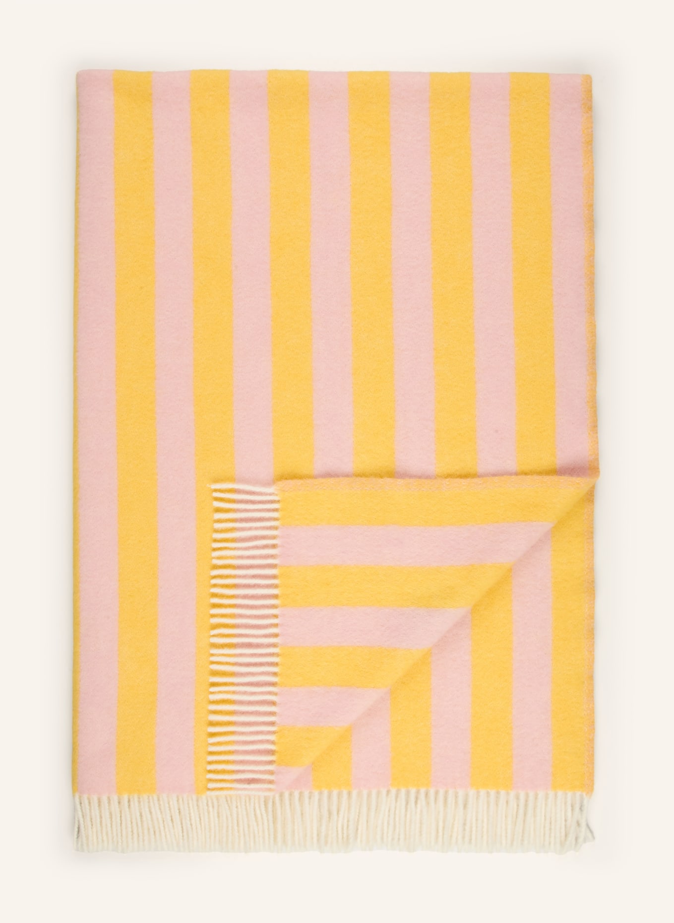 MAISON DEUX Plaid CANDY: GEEL / ROSÉ / CRÈME