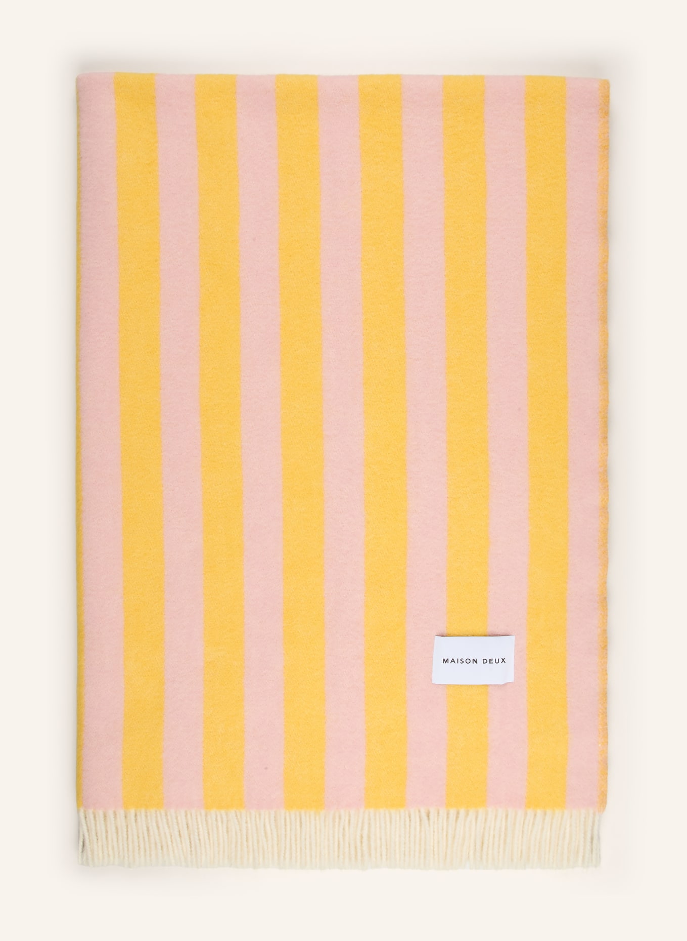 MAISON DEUX Plaid CANDY: GEEL / ROSÉ / CRÈME