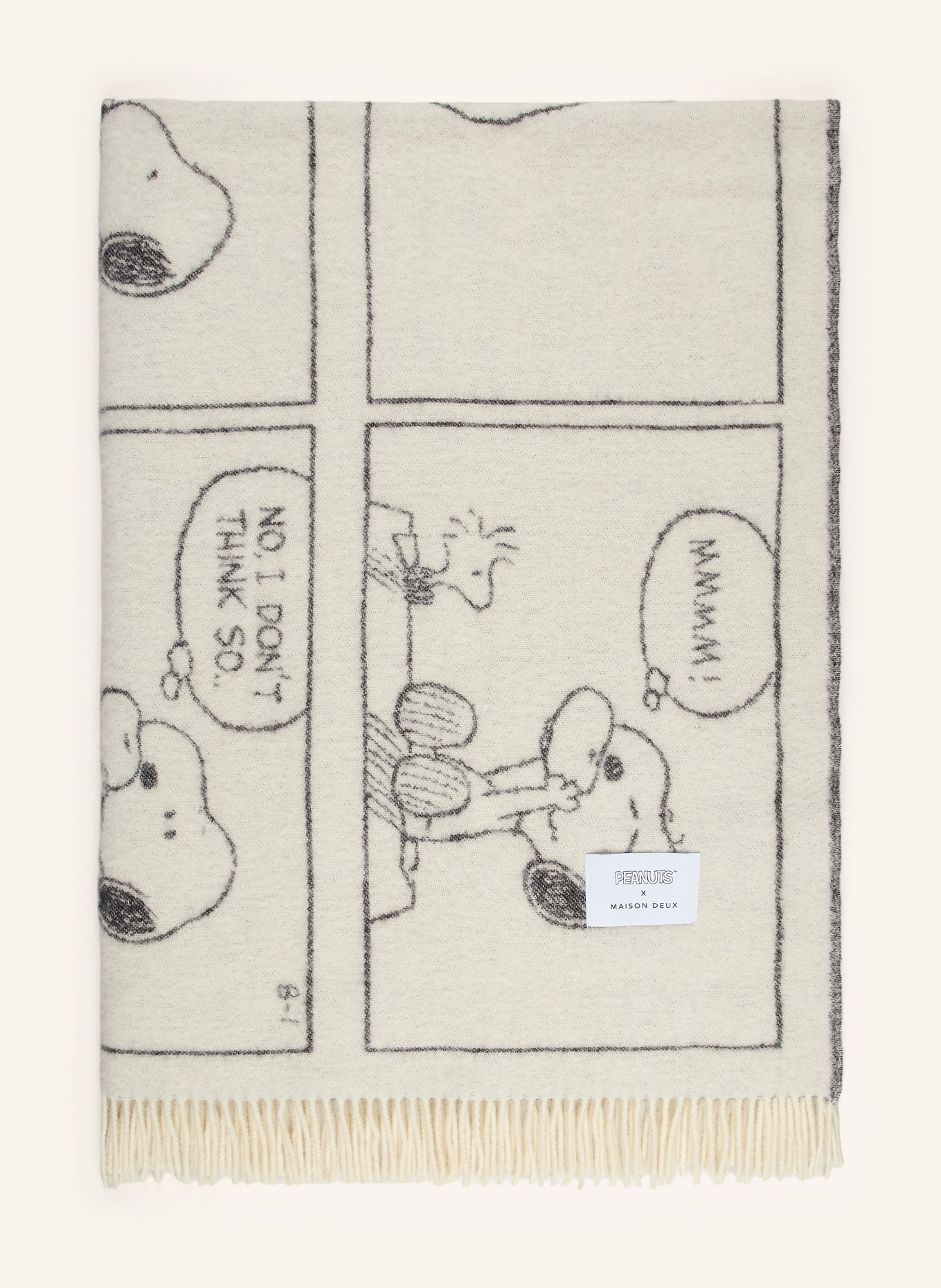 MAISON DEUX PEANUTS Throw: CREAM / DARK GRAY / BLACK