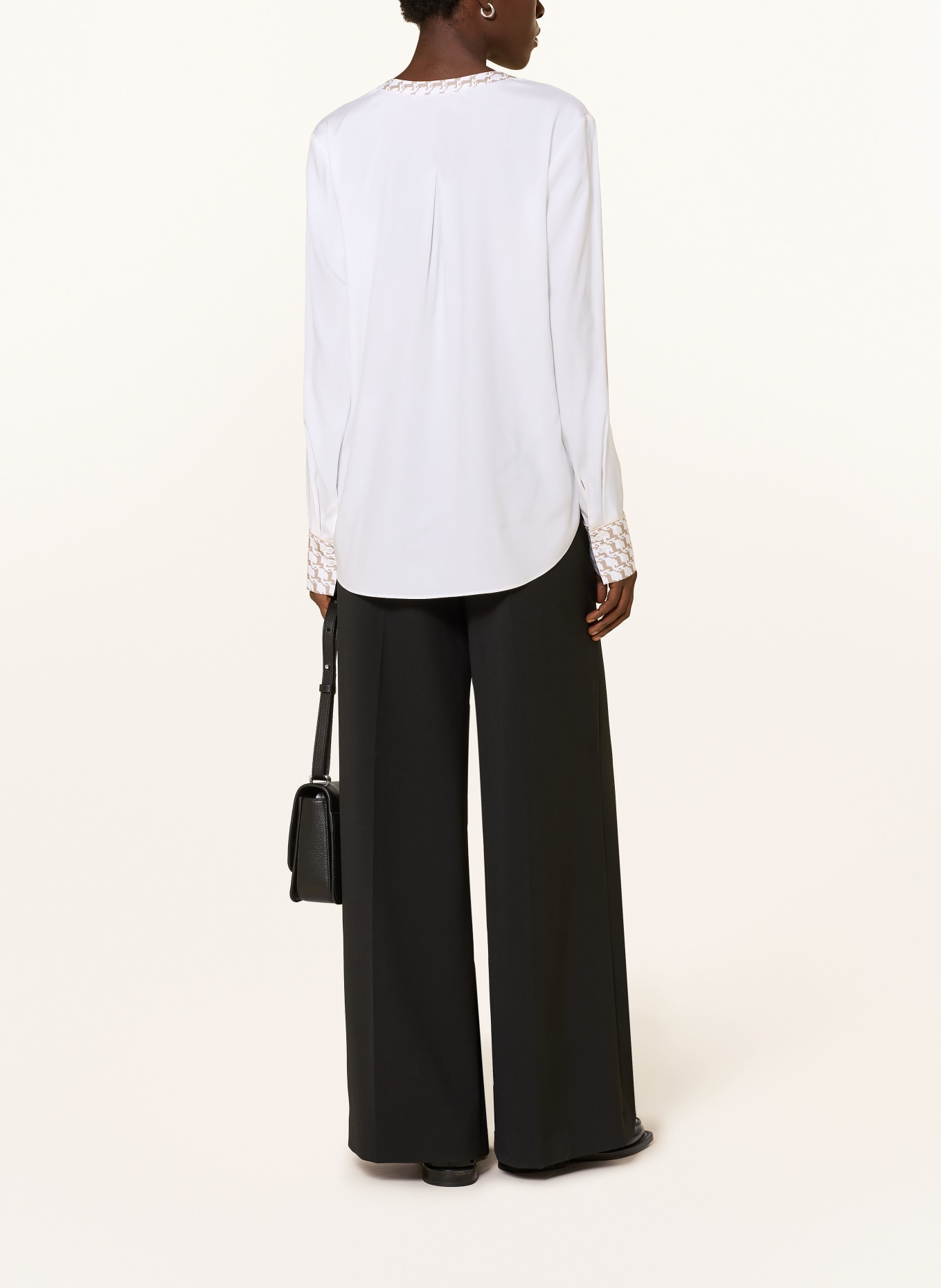 HERZENS Silk blouse: WHITE / BROWN / GRAY
