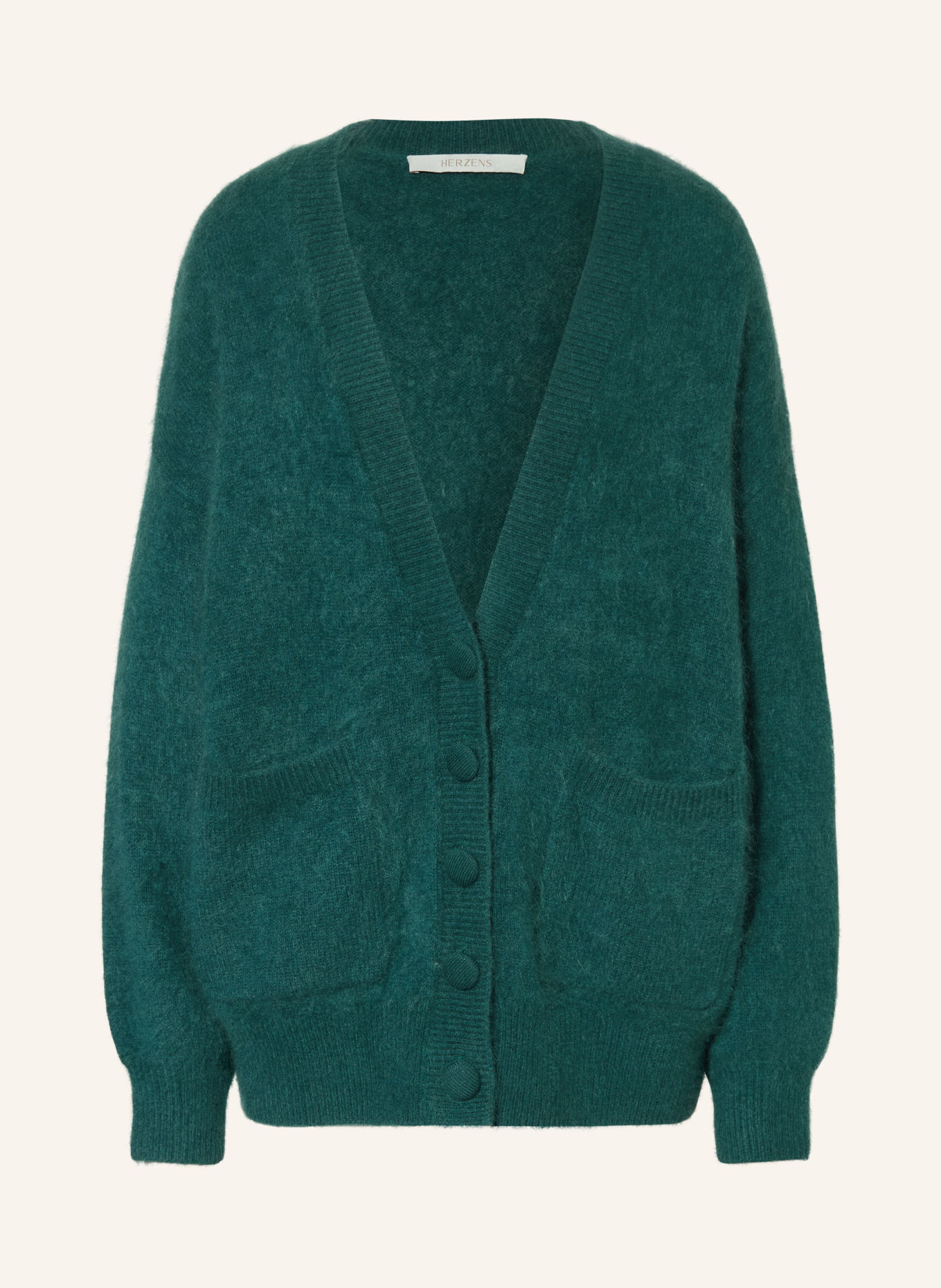 HERZENS Strickjacke aus Cashmere: DUNKELGRÜN