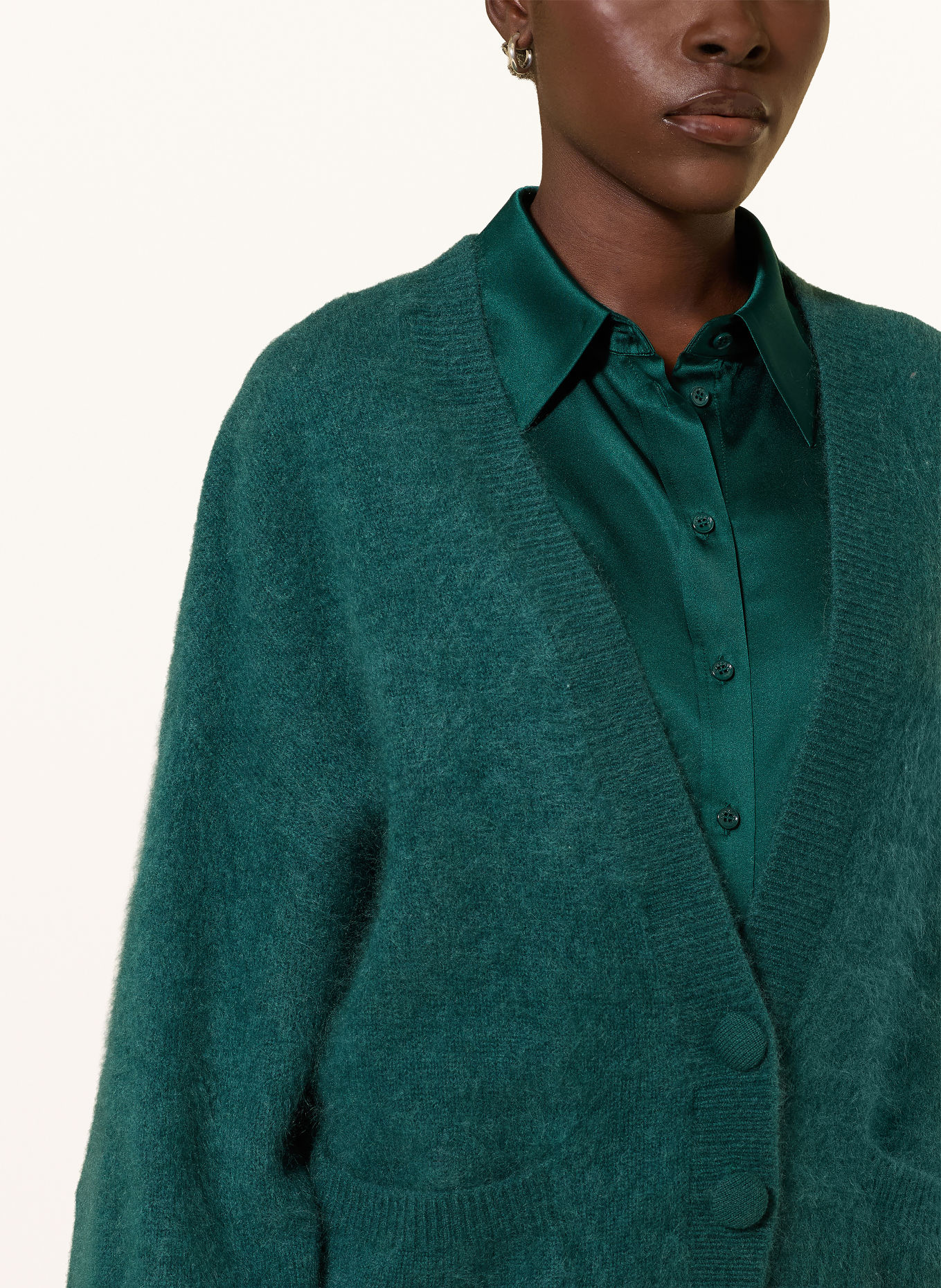 HERZENS Strickjacke aus Cashmere: DUNKELGRÜN