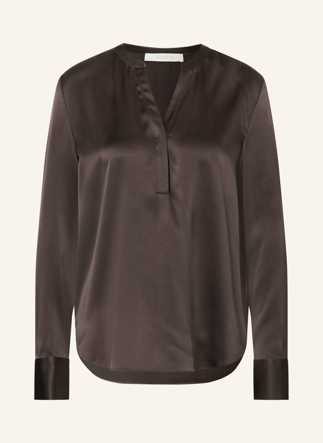 HERZENS Silk blouse: DARK BROWN