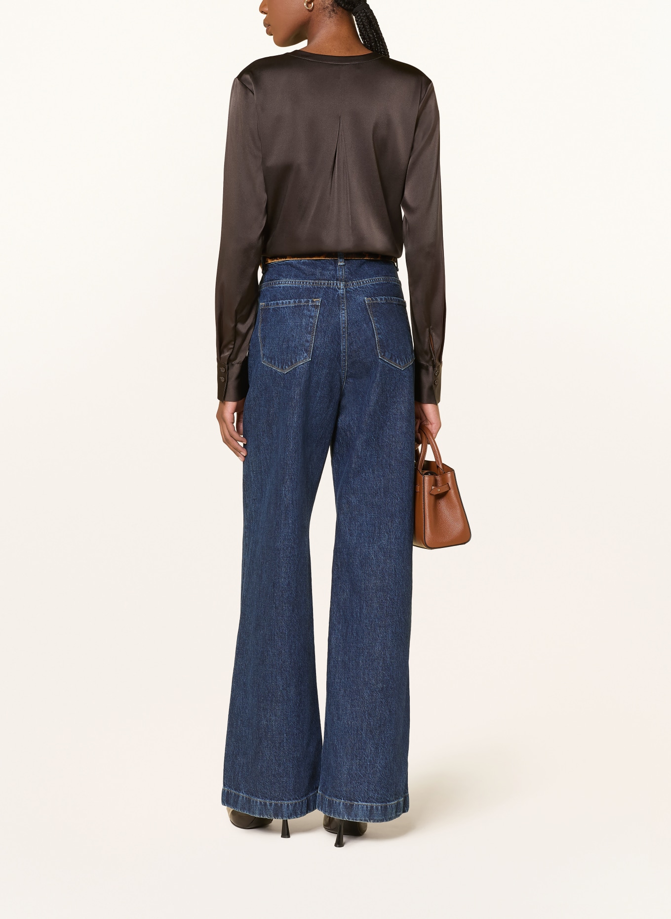 HERZENS Silk blouse: DARK BROWN