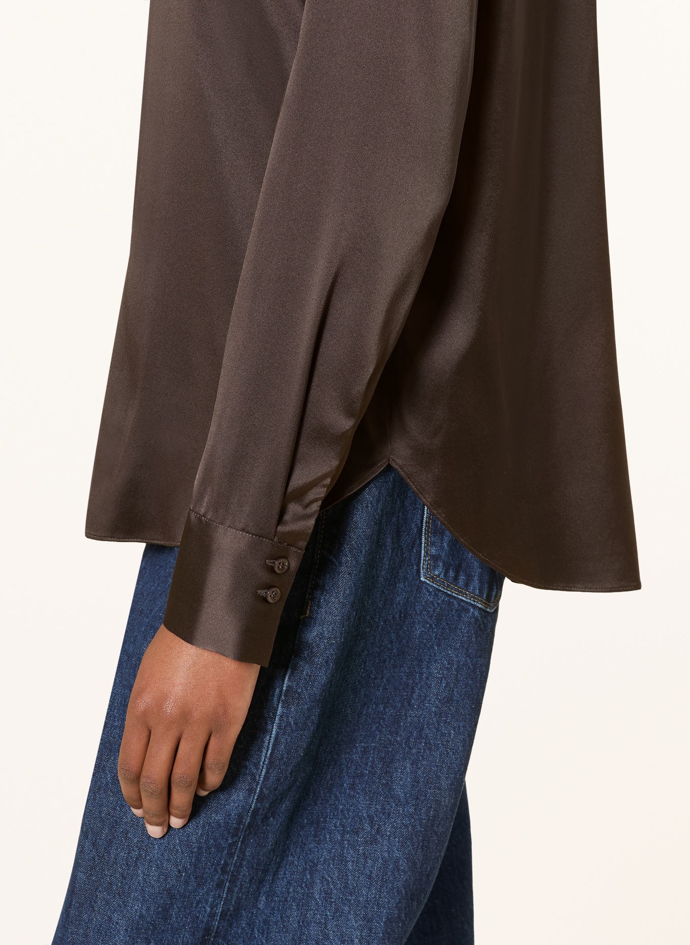 HERZENS Silk blouse: DARK BROWN