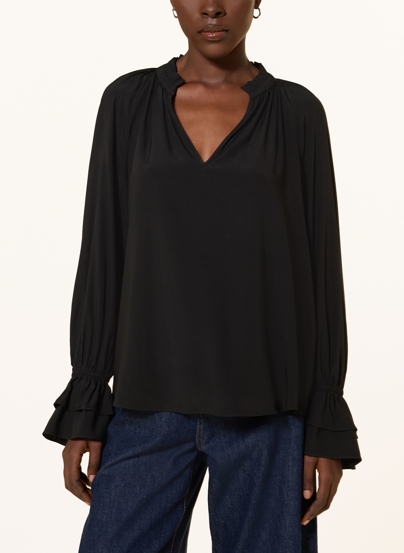 HERZENS Silk blouse: BLACK