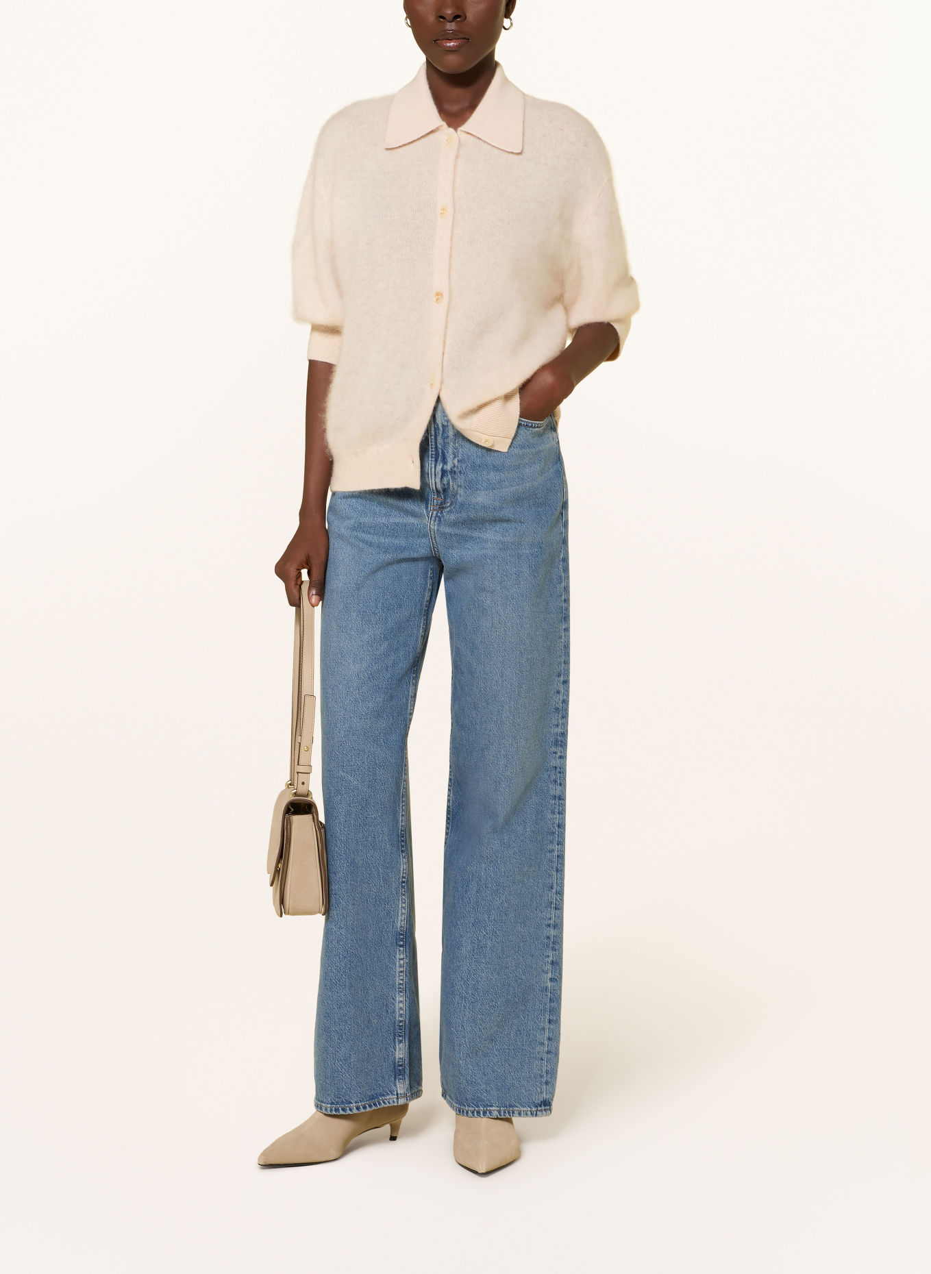 HERZENS Strickbluse LEA mit 3/4-Arm: CREME