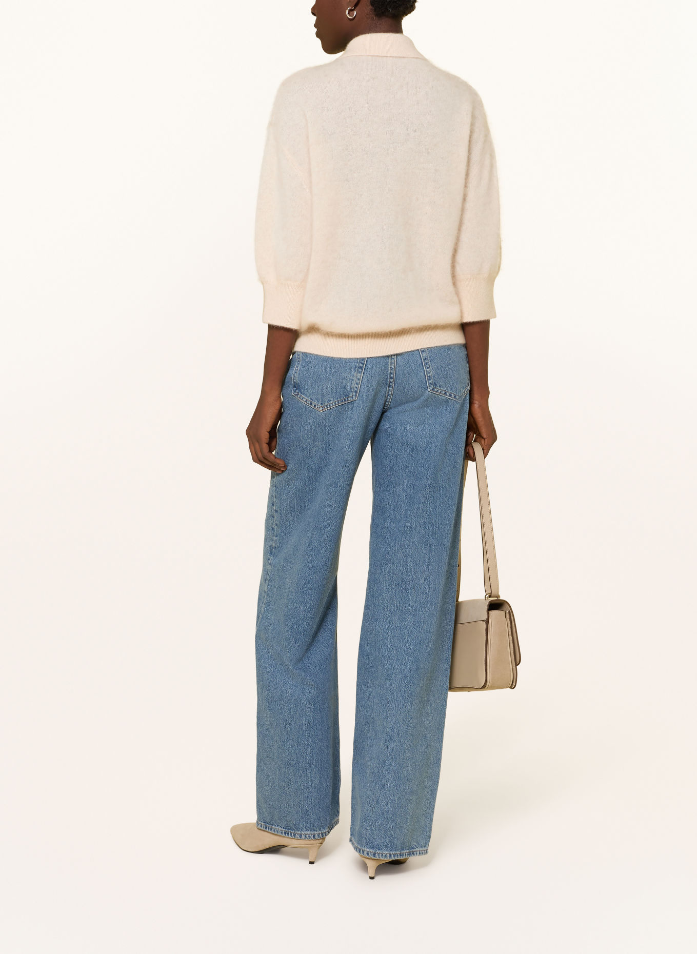 HERZENS Strickbluse LEA mit 3/4-Arm: CREME