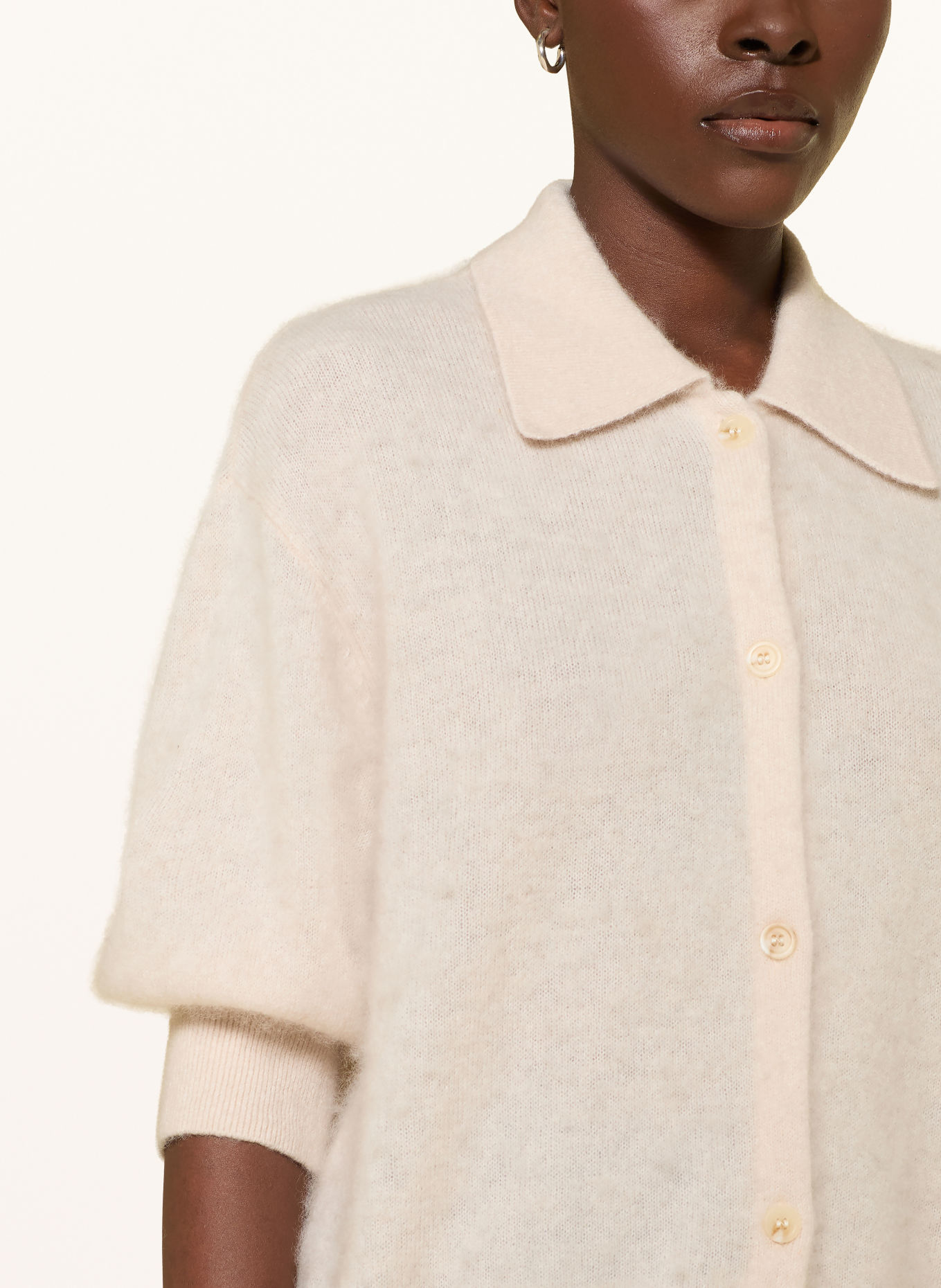 HERZENS Strickbluse LEA mit 3/4-Arm: CREME