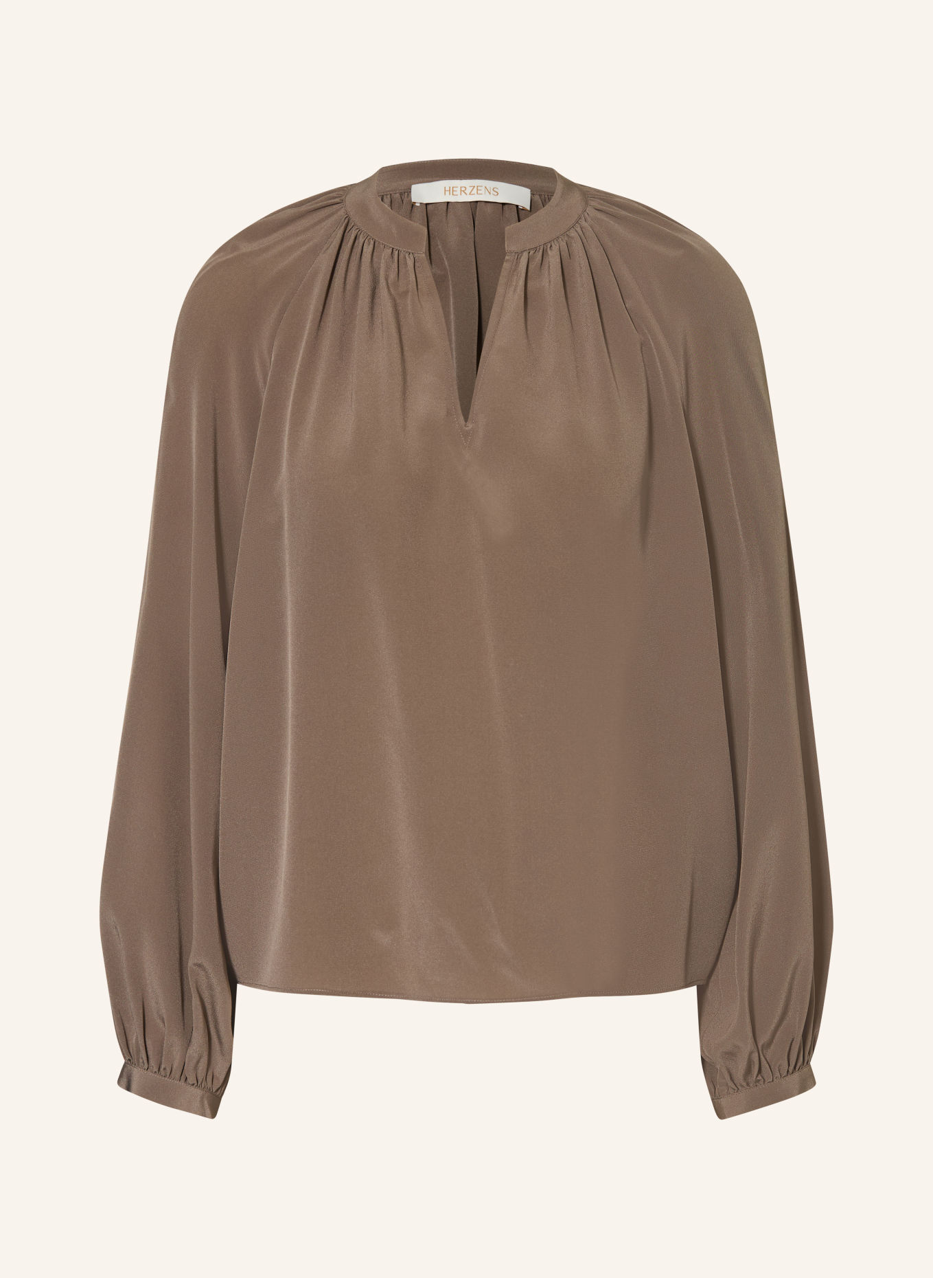 HERZENS Blusenshirt aus Seide: BRAUN