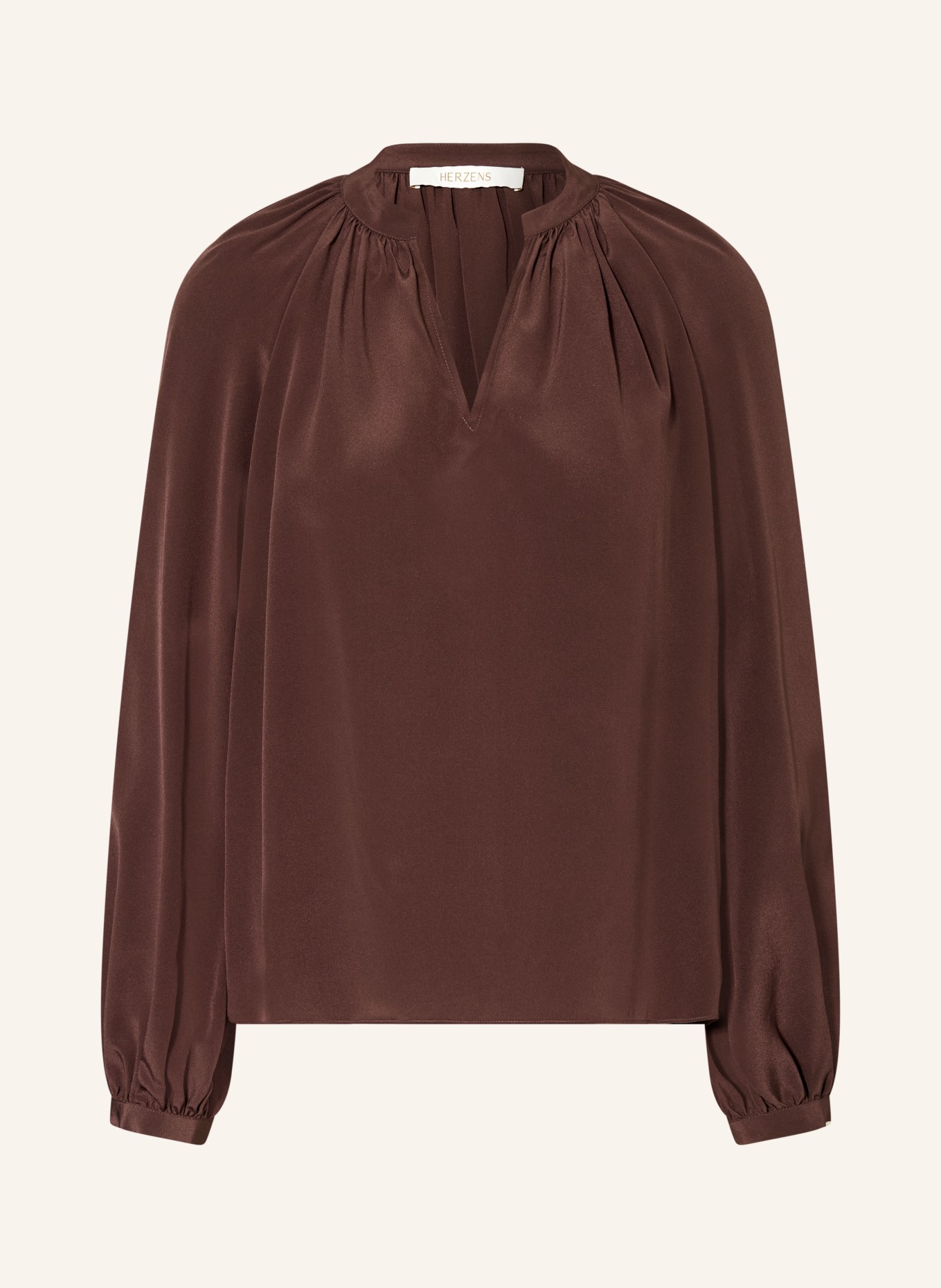 HERZENS Silk blouse: DARK BROWN