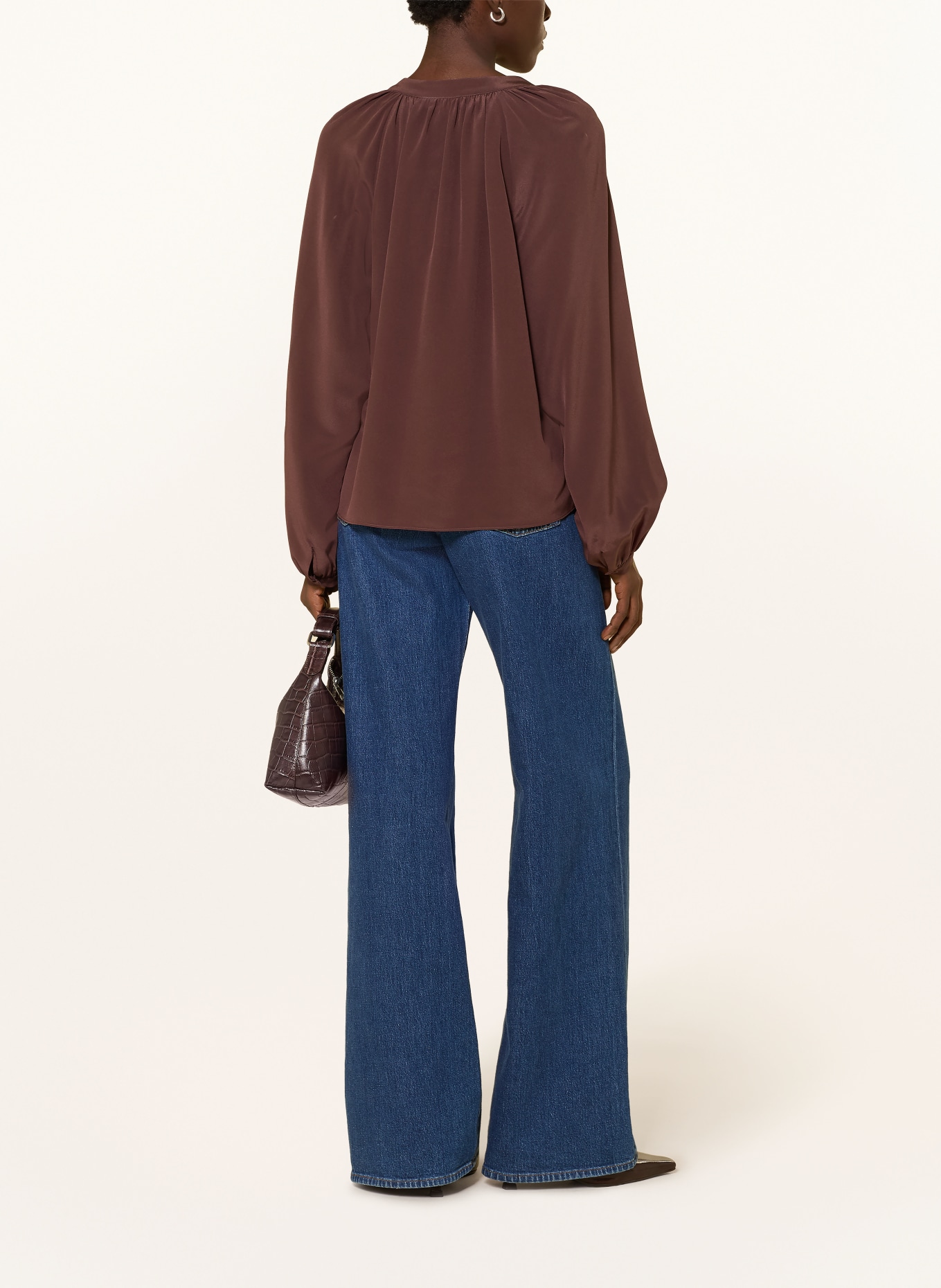 HERZENS Silk blouse: DARK BROWN