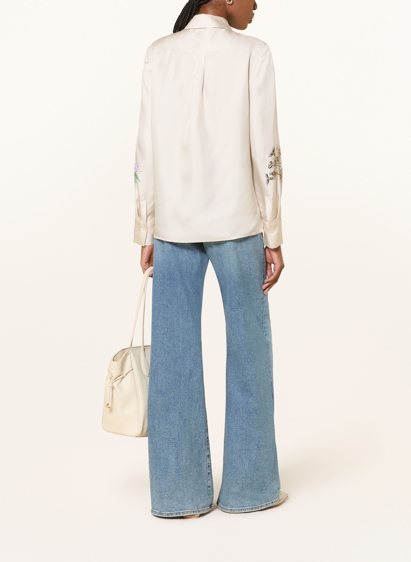 HERZENS Silk blouse: CREAM / YELLOW / GREEN