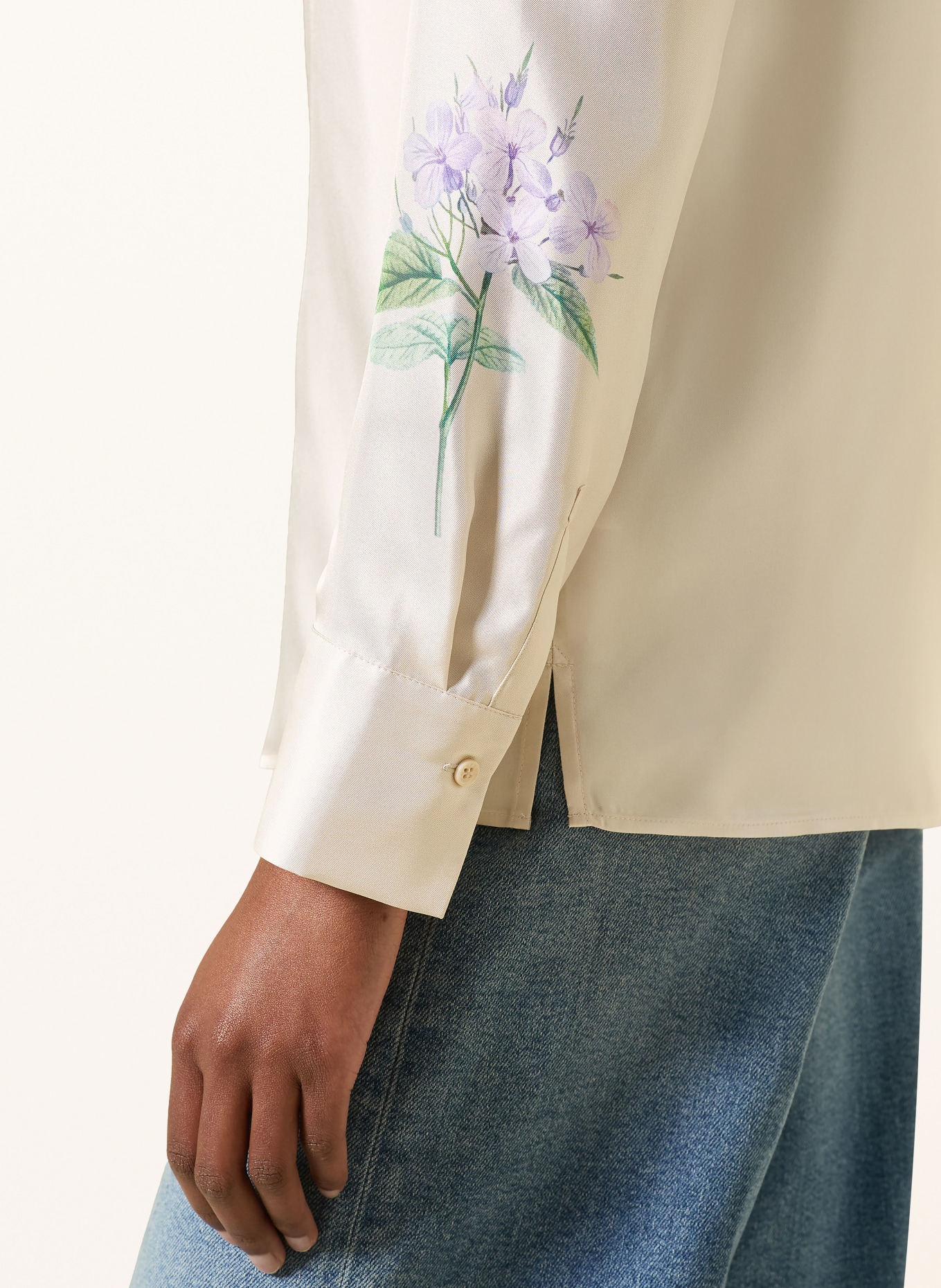 HERZENS Silk blouse: CREAM / YELLOW / GREEN