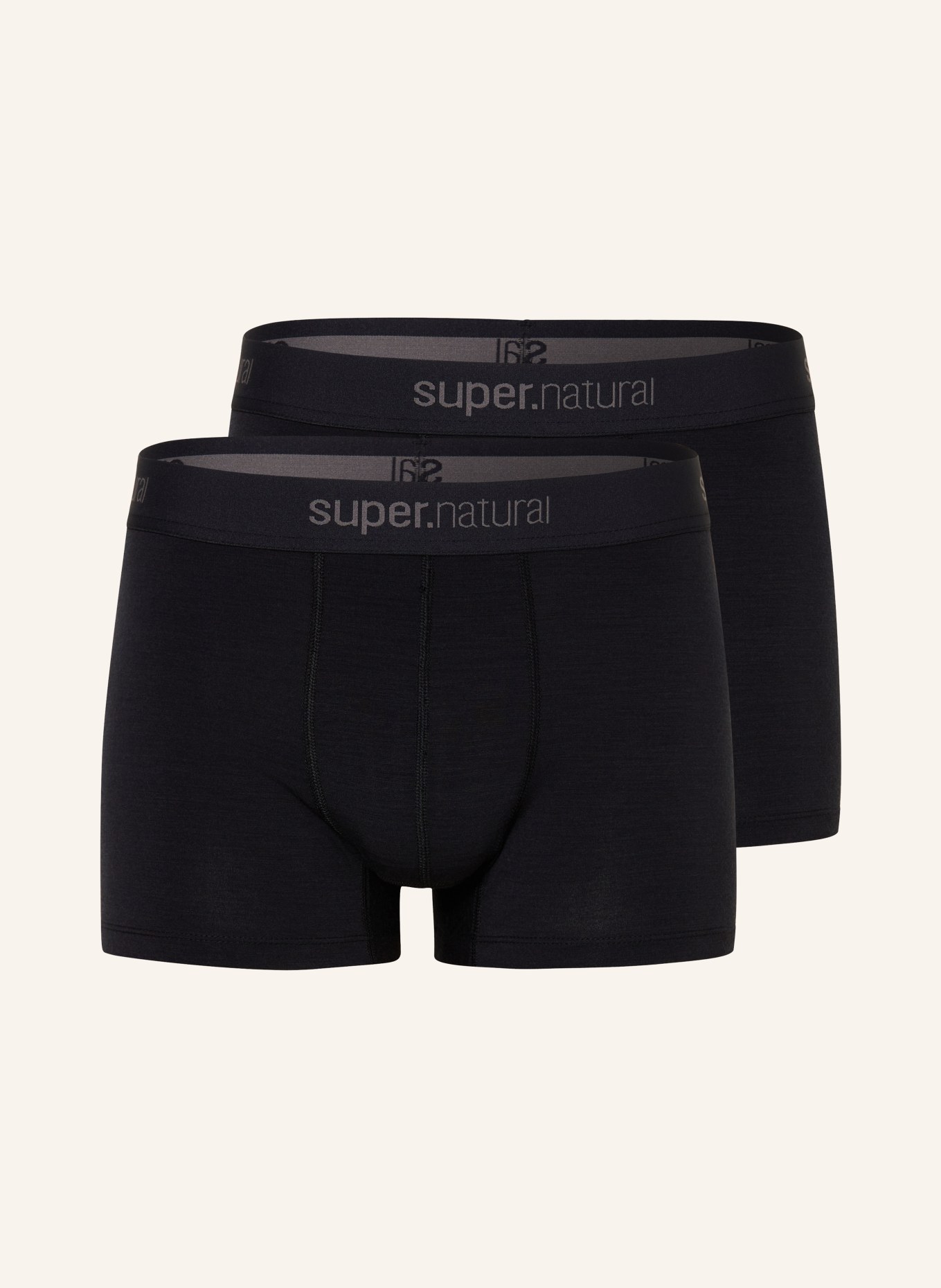 super.natural 2-pack functionele boxershorts TUNDRA175 BOXER met merinowol: ZWART