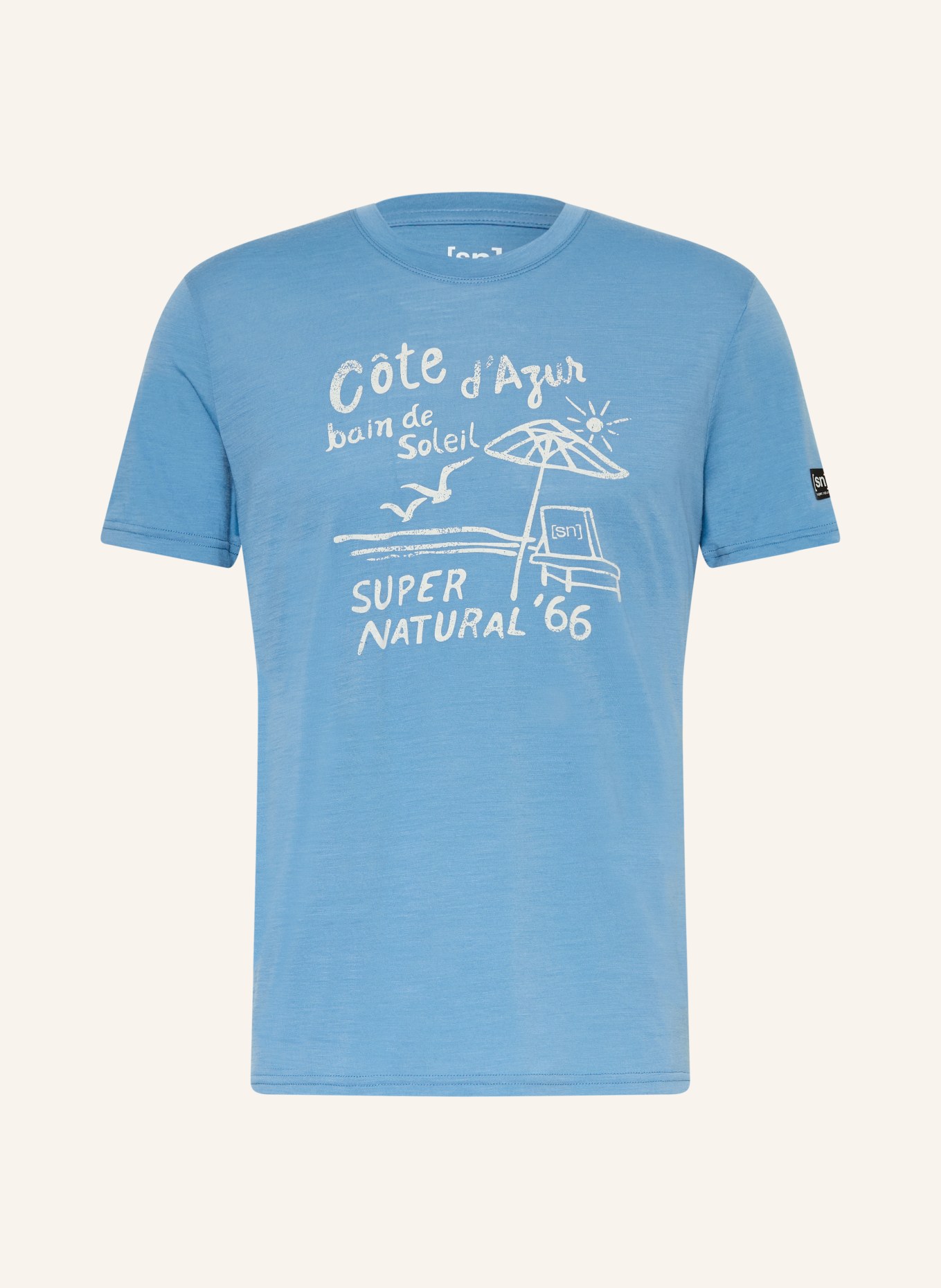 super.natural Funktionsshirt COTE D'AZUR mit Merinowolle: BLAU