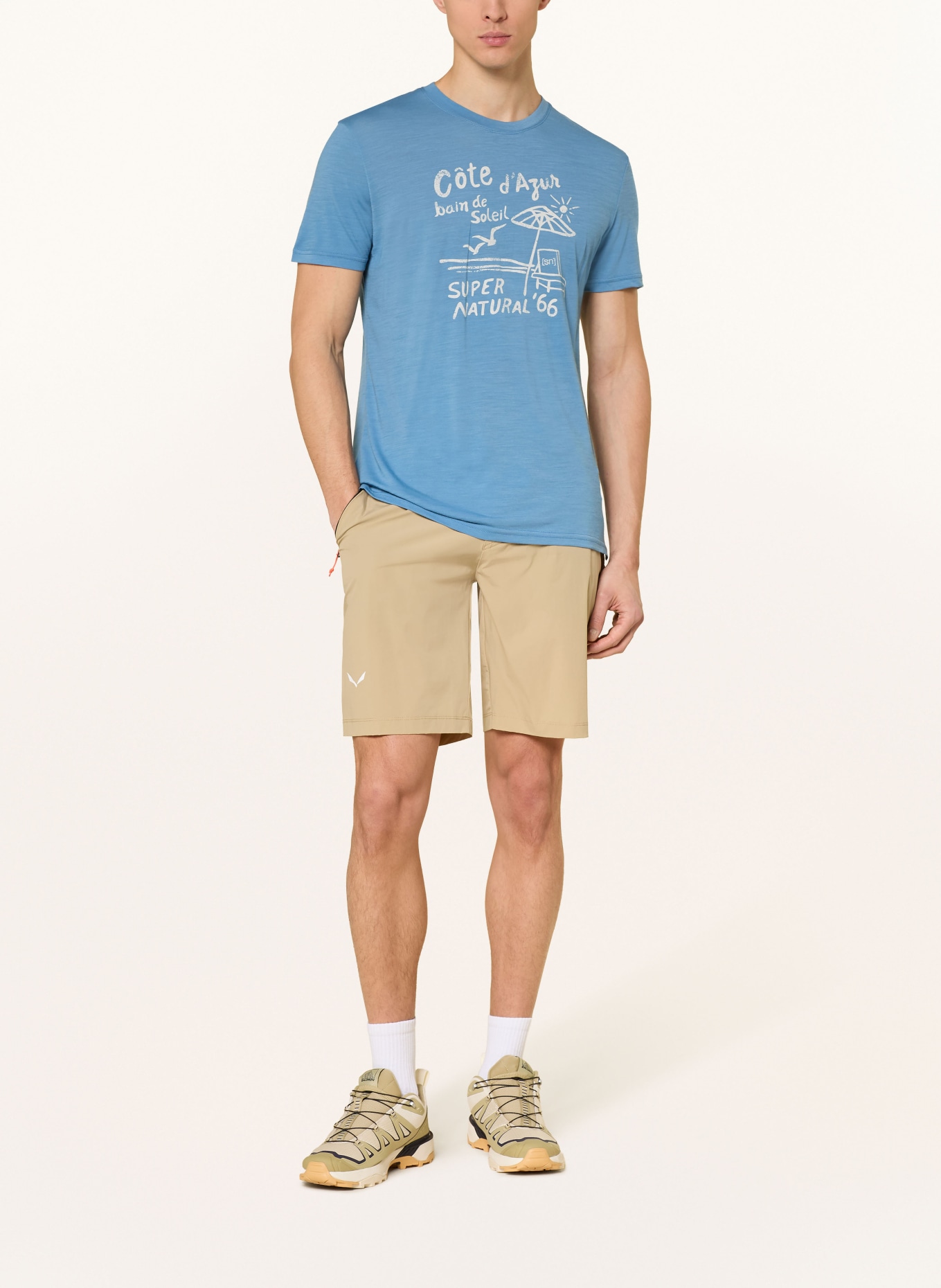 super.natural Funktionsshirt COTE D'AZUR mit Merinowolle: BLAU