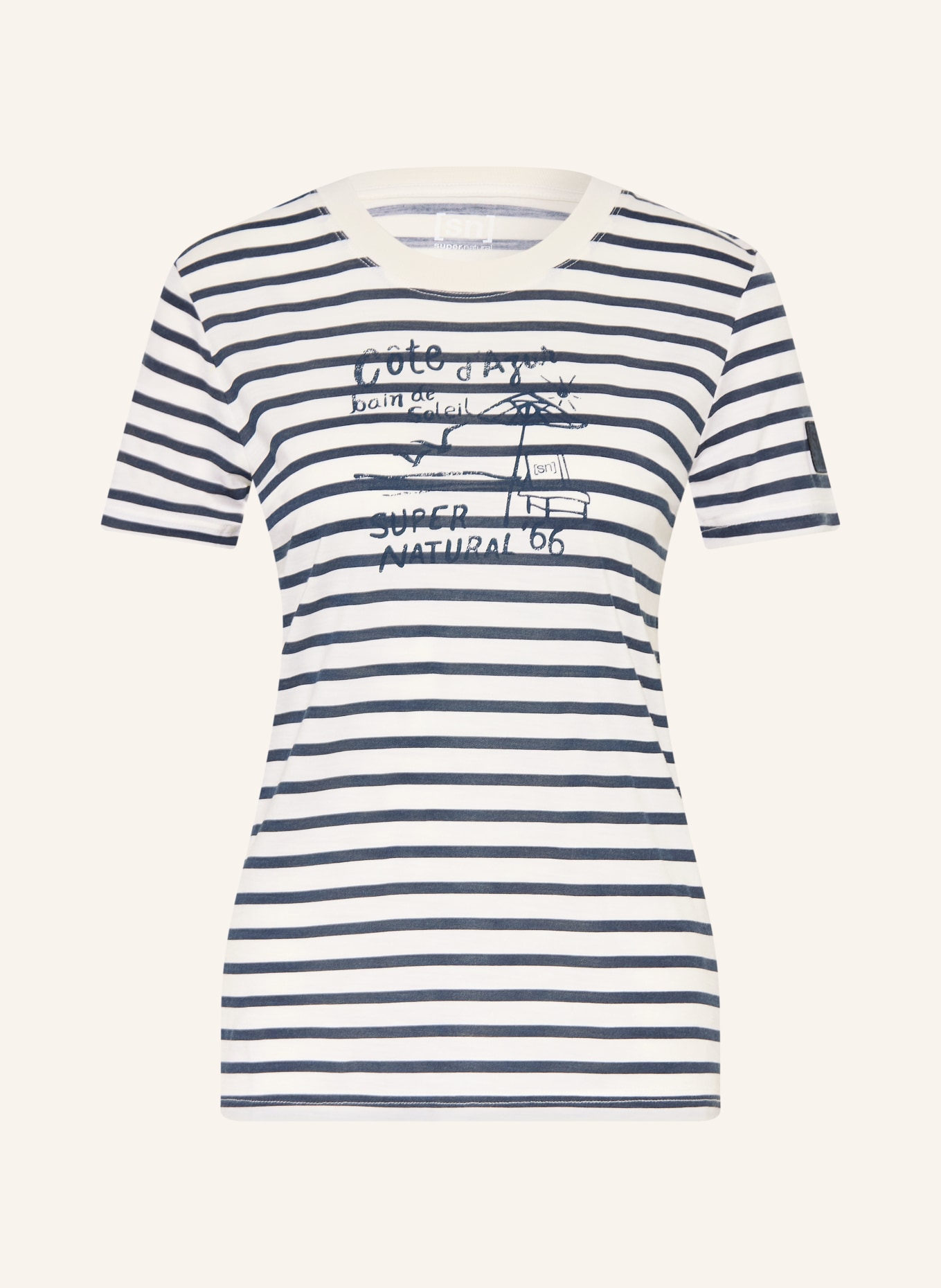 super.natural Funktionsshirt COTE D'AZUR mit Merinowolle: DUNKELBLAU / WEISS