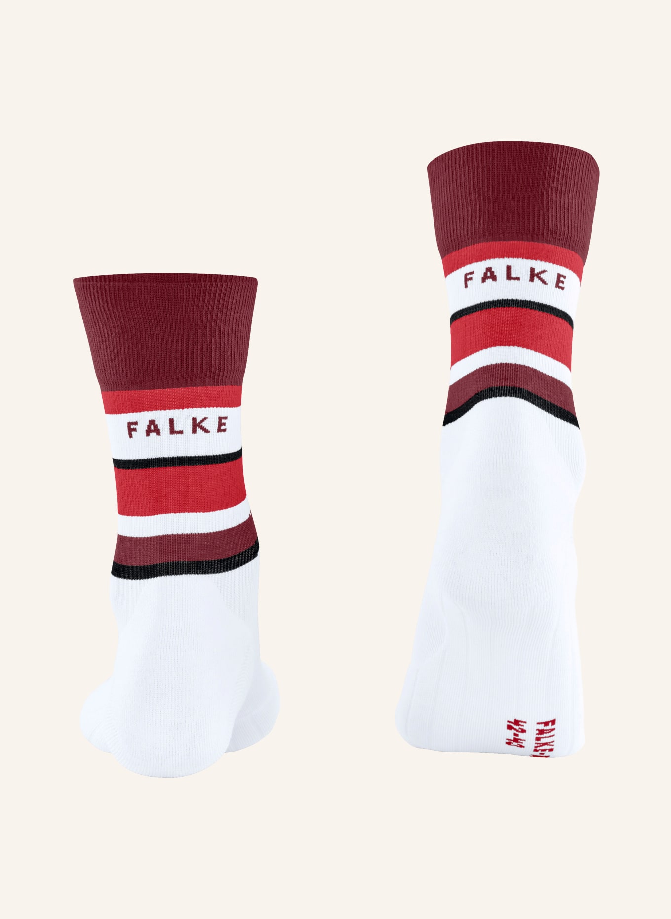 FALKE Skarpety do biegania RU4 ENDURANCE COMPRESSION: BIAŁY / CIEMNOCZERWONY / CZARNY
