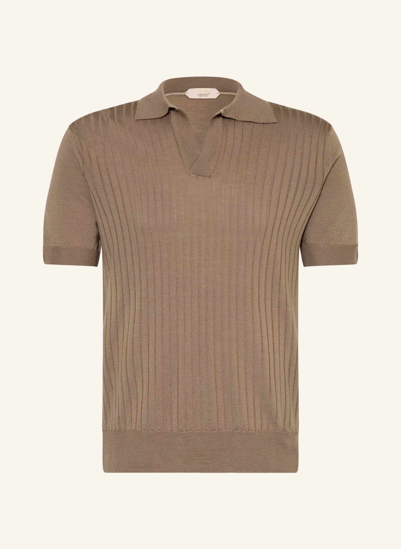 Aurélien Knit polo shirt made of merino wool: TAUPE