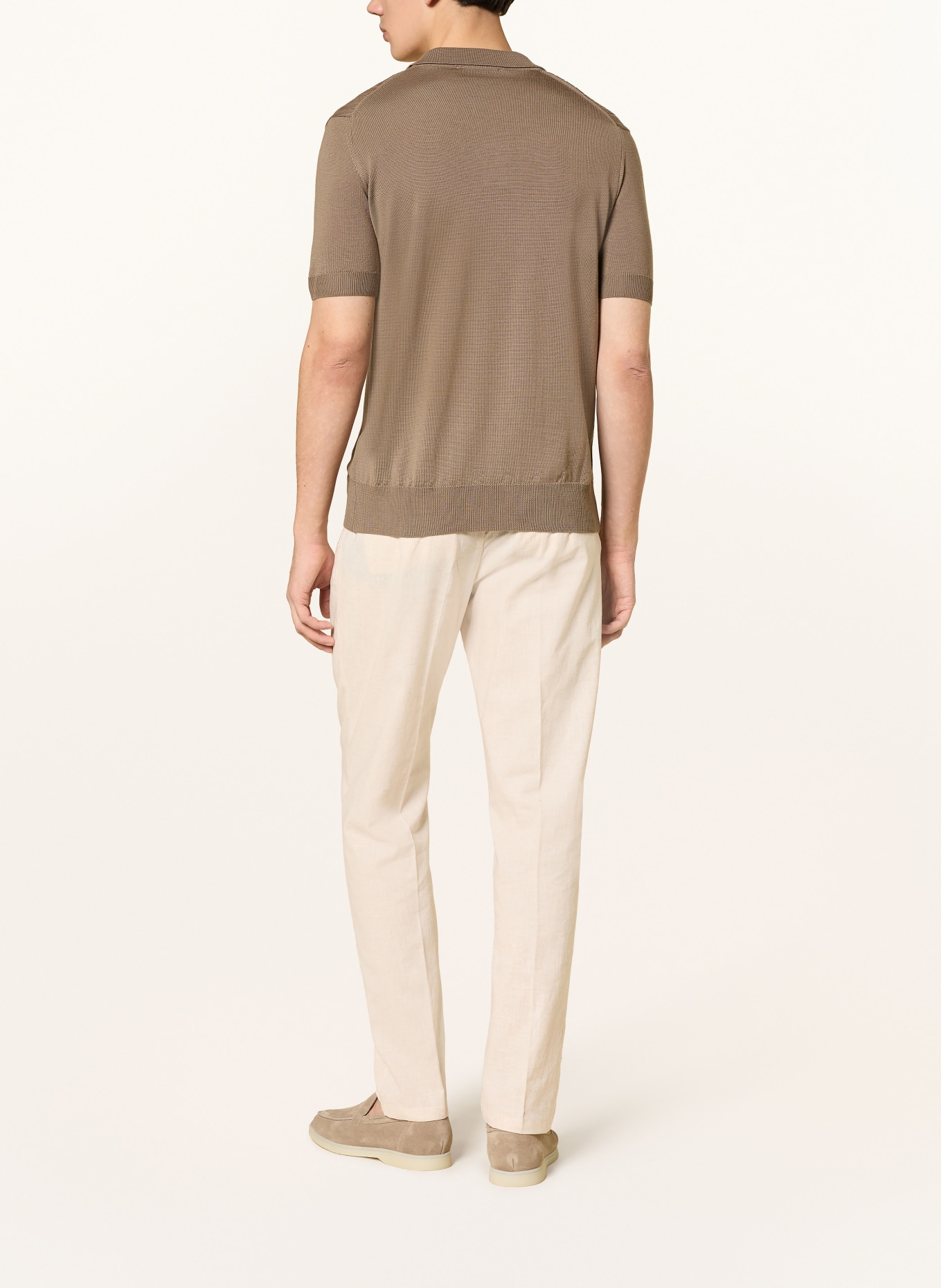 Aurélien Knit polo shirt made of merino wool: TAUPE