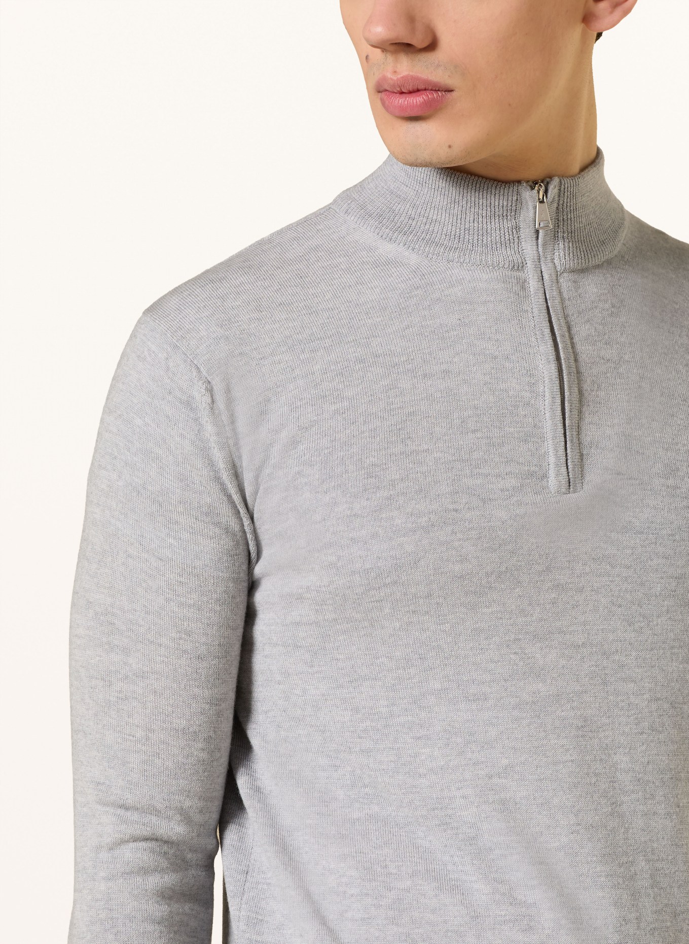 Aurélien Merino wool sweater: LIGHT GRAY