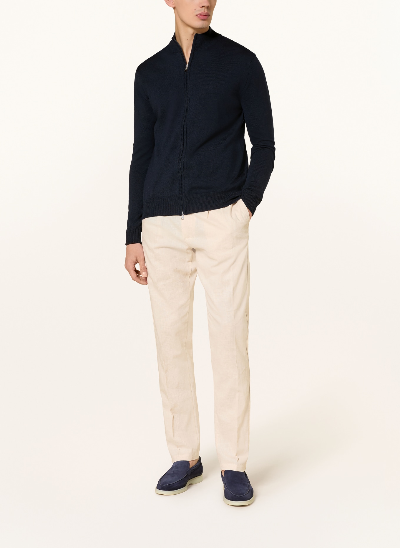 Aurélien Merinowool cardigan: DARK BLUE