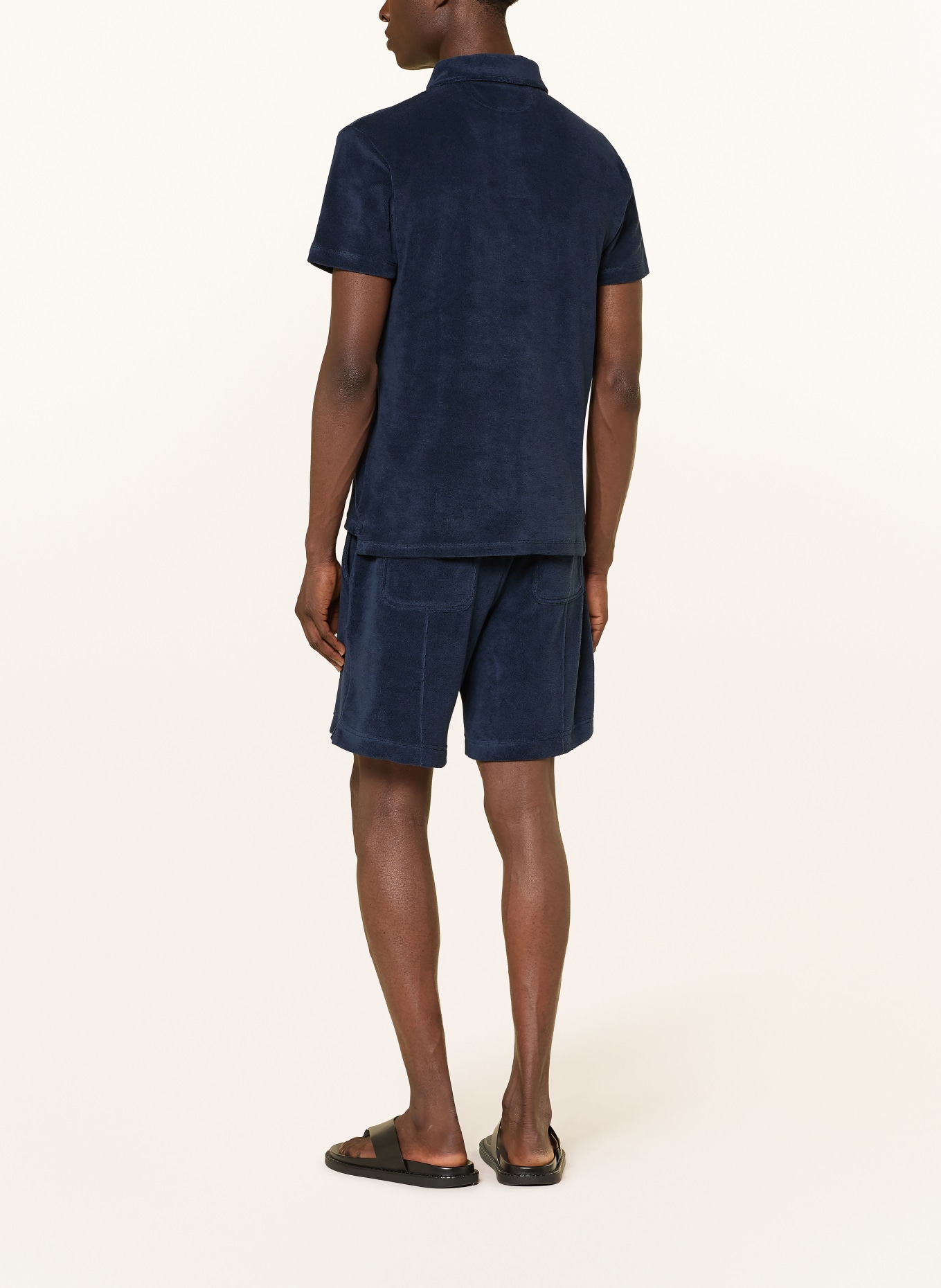 Aurélien Frottee-Poloshirt TERRY TOWELLING: DUNKELBLAU