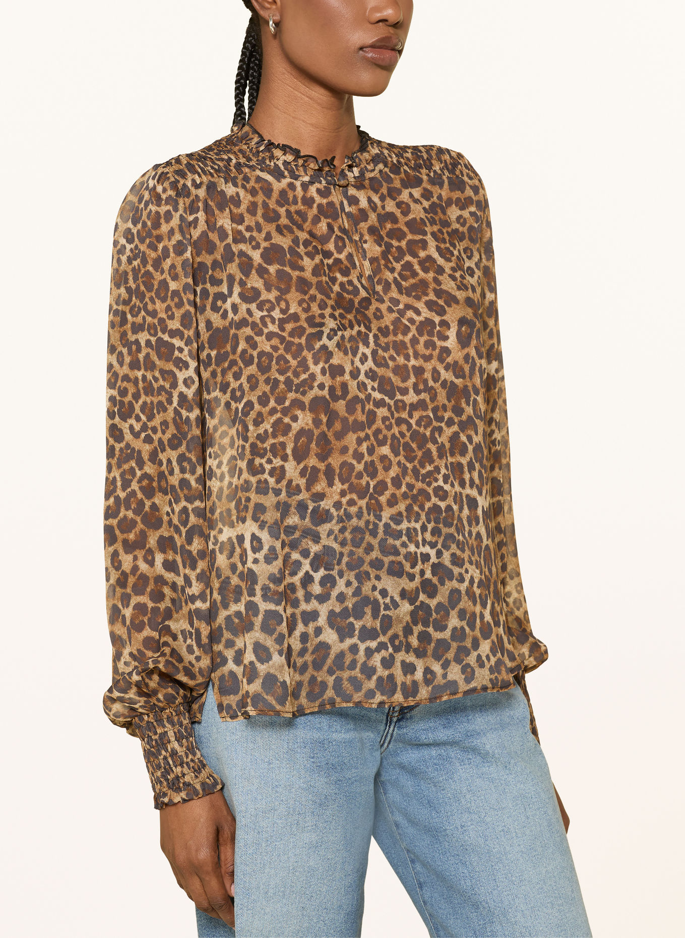 Princess GOES HOLLYWOOD Blusenshirt mit Rüschen: BRAUN / COGNAC / DUNKELBRAUN