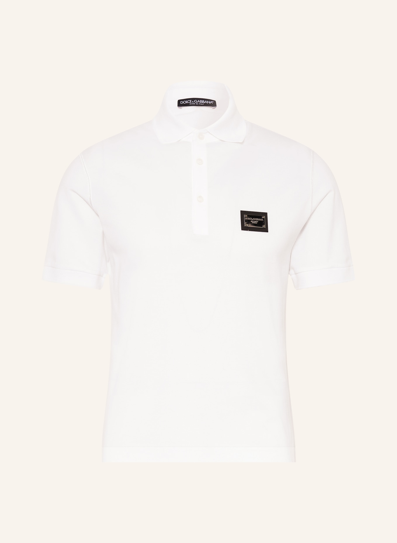DOLCE & GABBANA Piqué-Poloshirt: WEISS