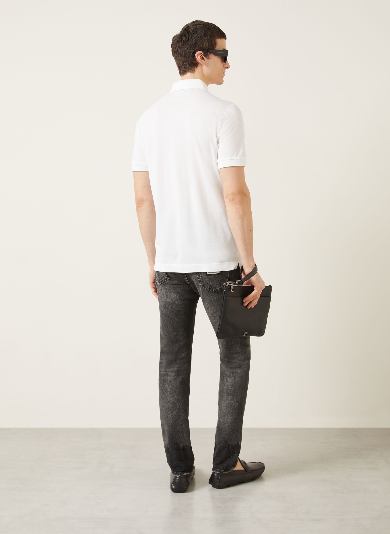 DOLCE & GABBANA Piqué-Poloshirt: WEISS