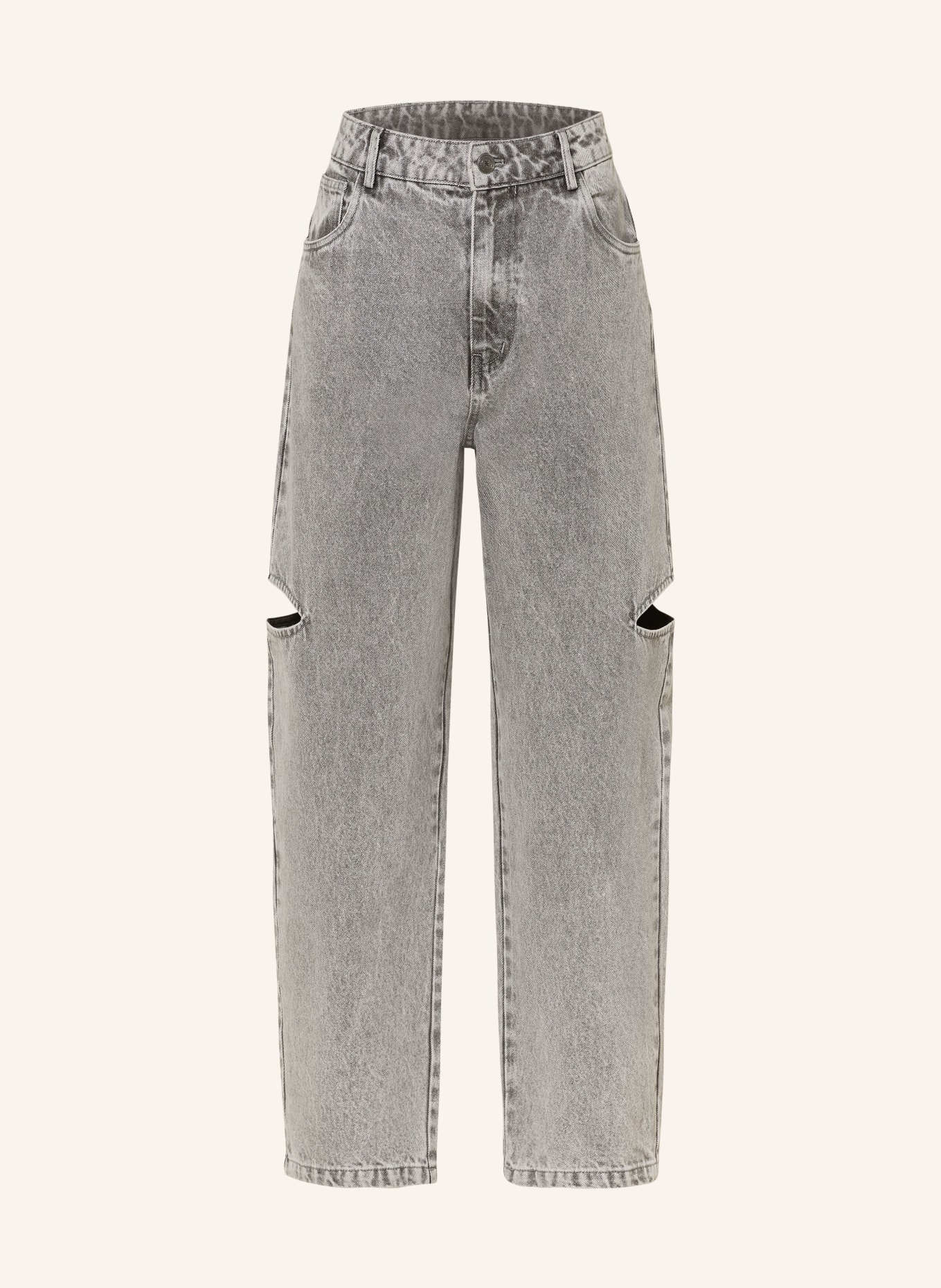 KARO KAUER Barrel Jeans mit Cut-outs: 810 GREY