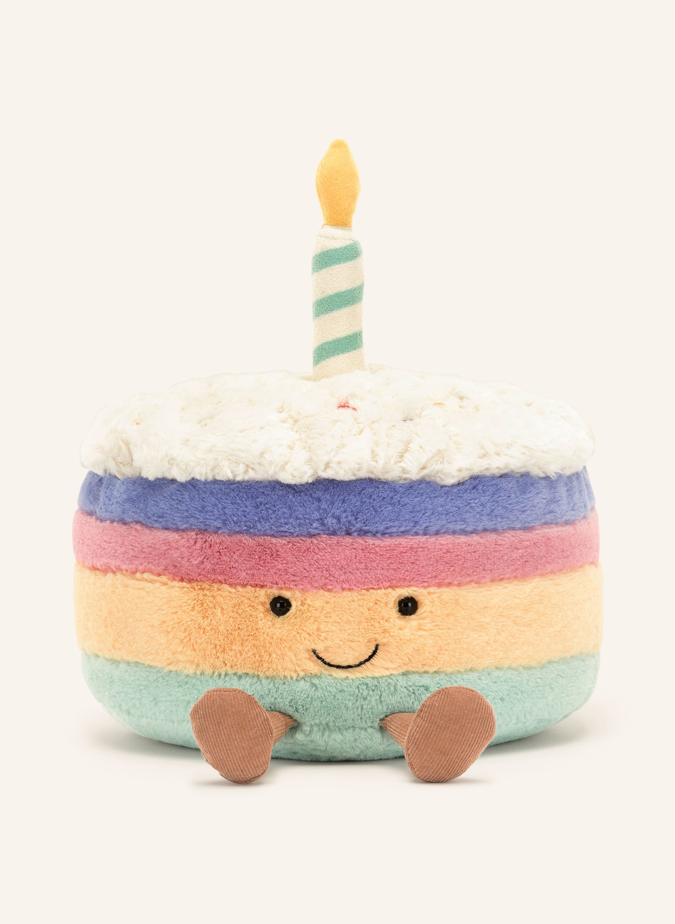 Jellycat Knuffel AMUSEABLES RAINBOW BIRTHDAY CAKE: MINT / PAARS / LICHTGEEL