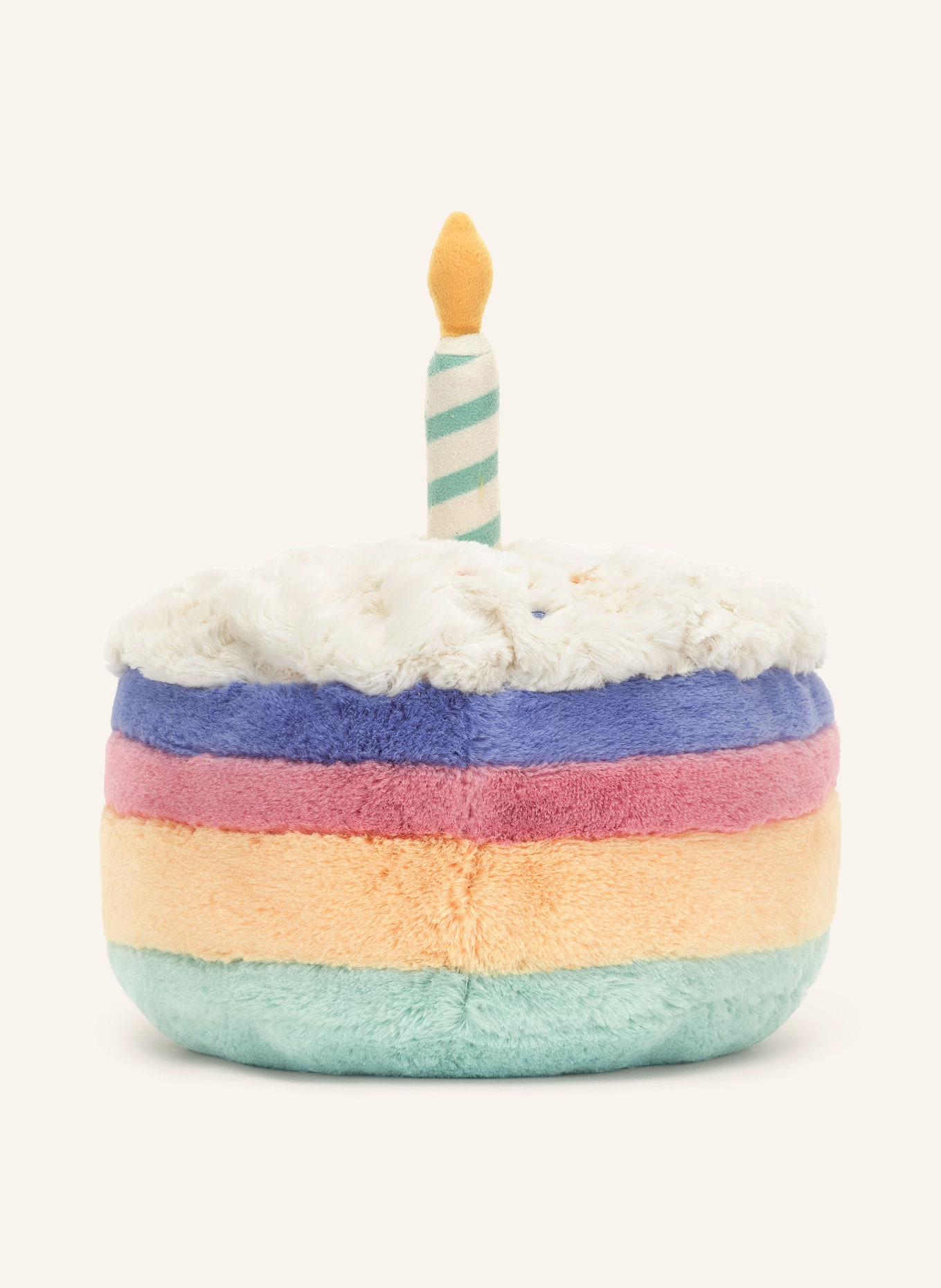 Jellycat Knuffel AMUSEABLES RAINBOW BIRTHDAY CAKE: MINT / PAARS / LICHTGEEL