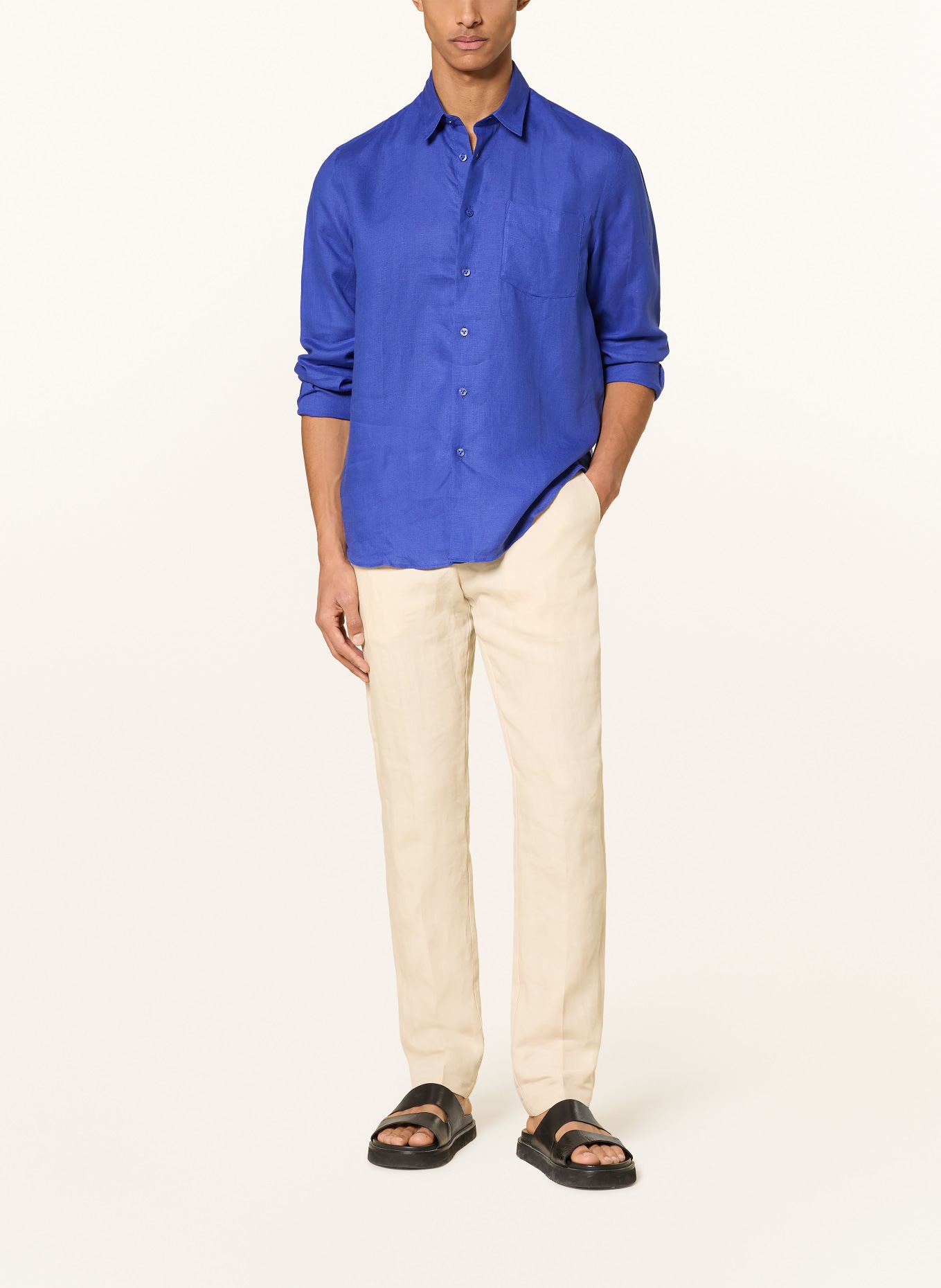 VILEBREQUIN Leinenhemd CAROUBIS Comfort Fit: BLAU