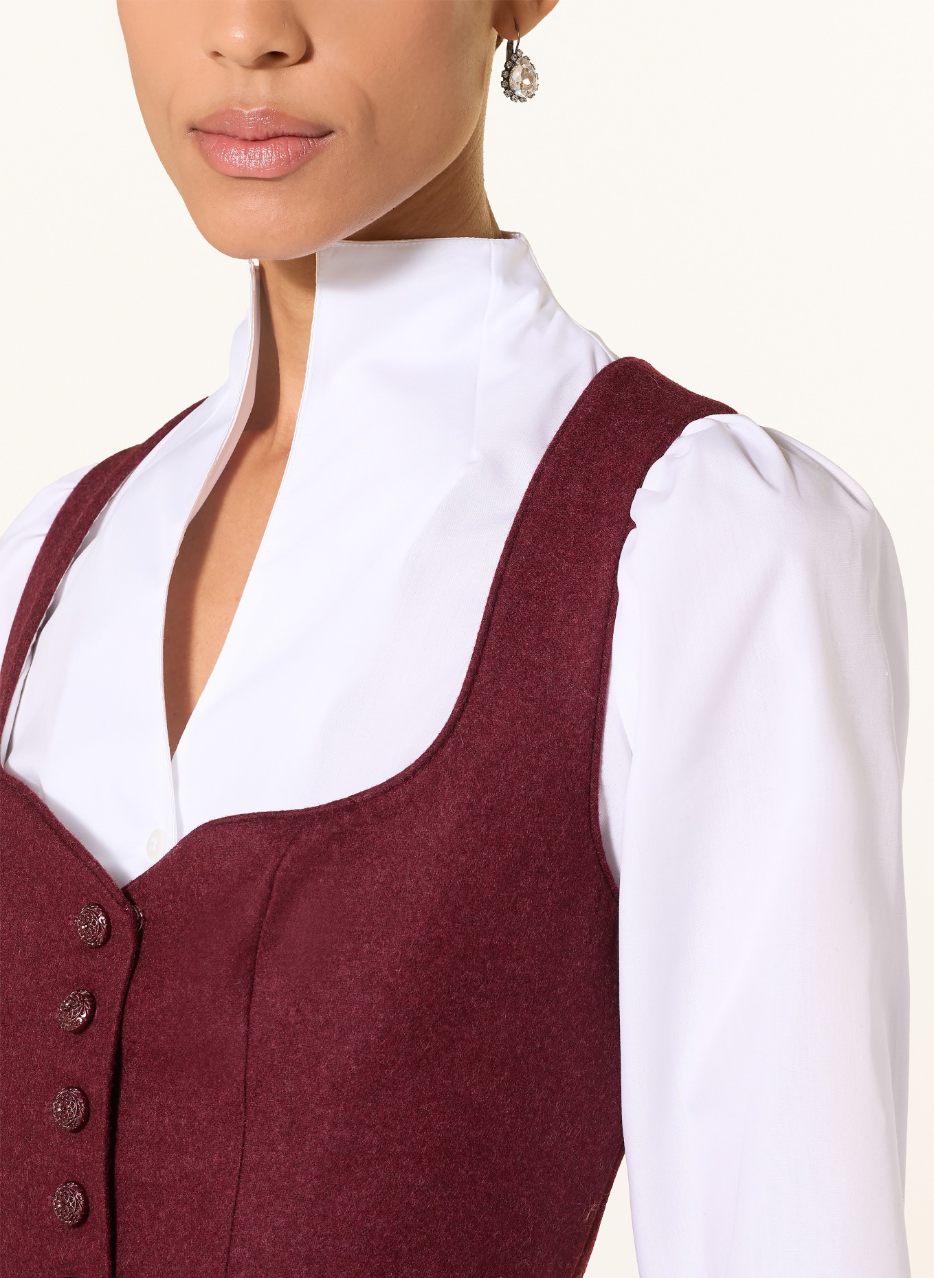 wallmann Dirndlová blůza s 3/4 rukávy: BÍLÁ