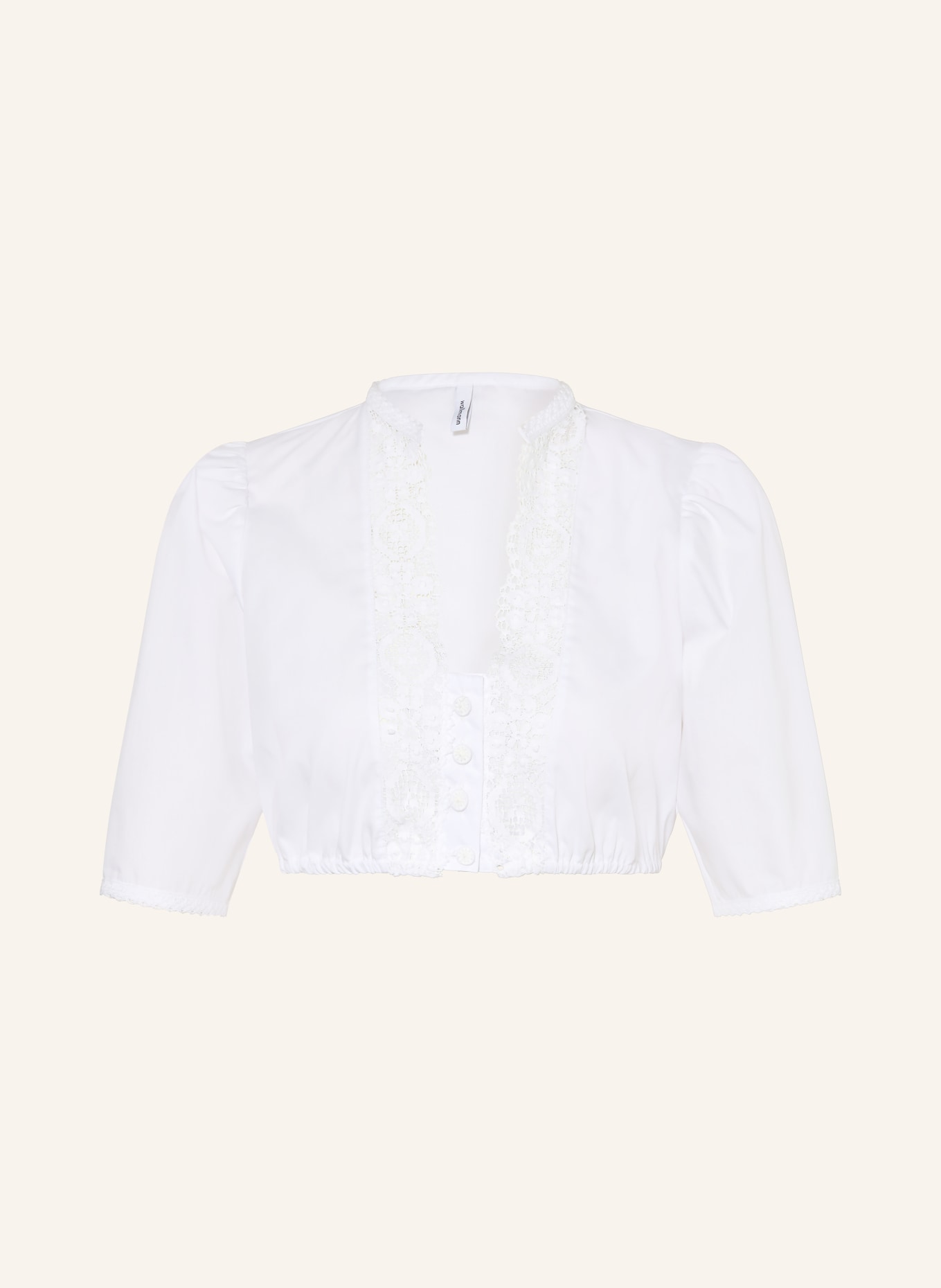 wallmann Dirndlová blůza s krajkou: BÍLÁ