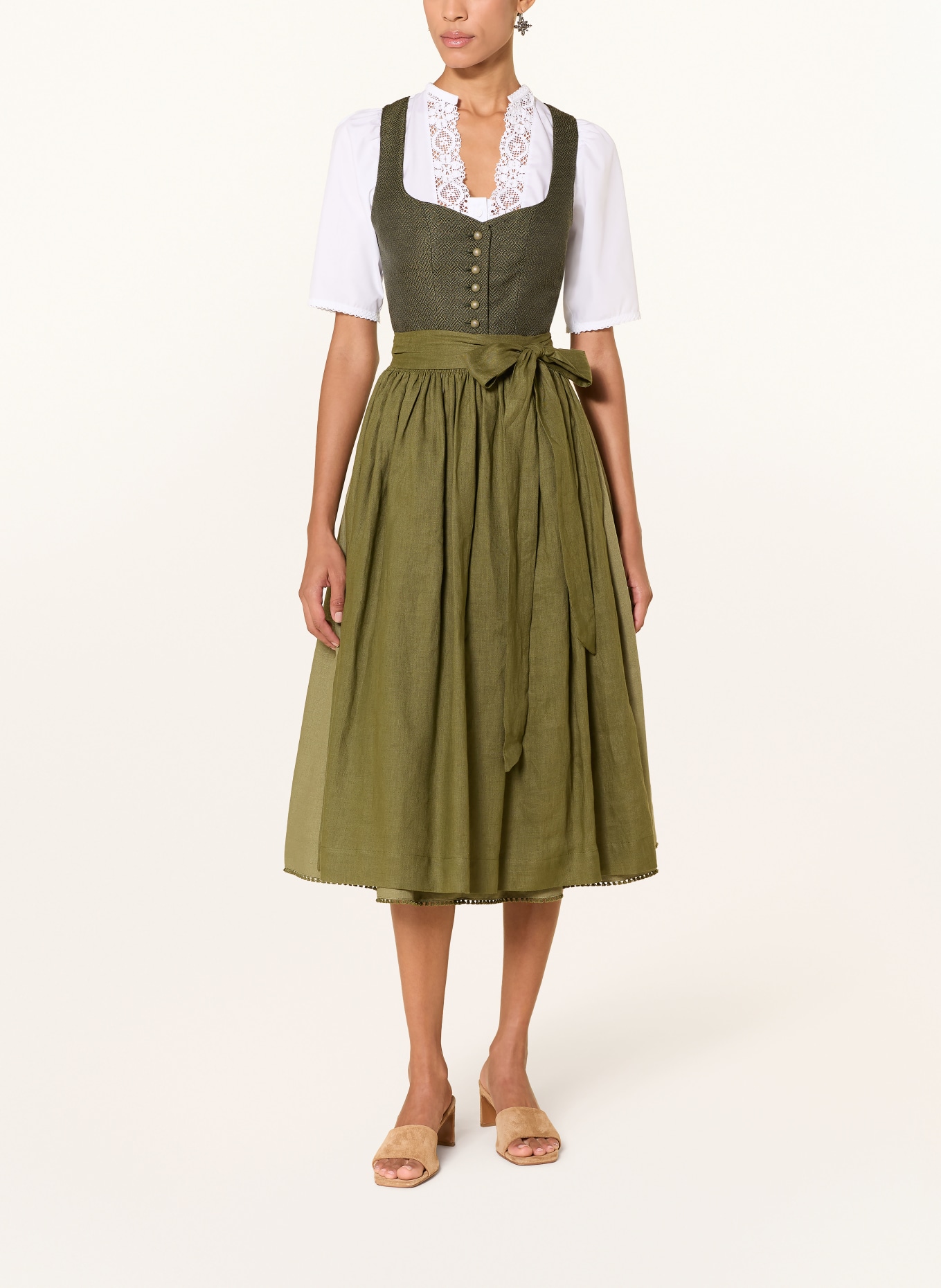 wallmann Dirndlová blůza s krajkou: BÍLÁ