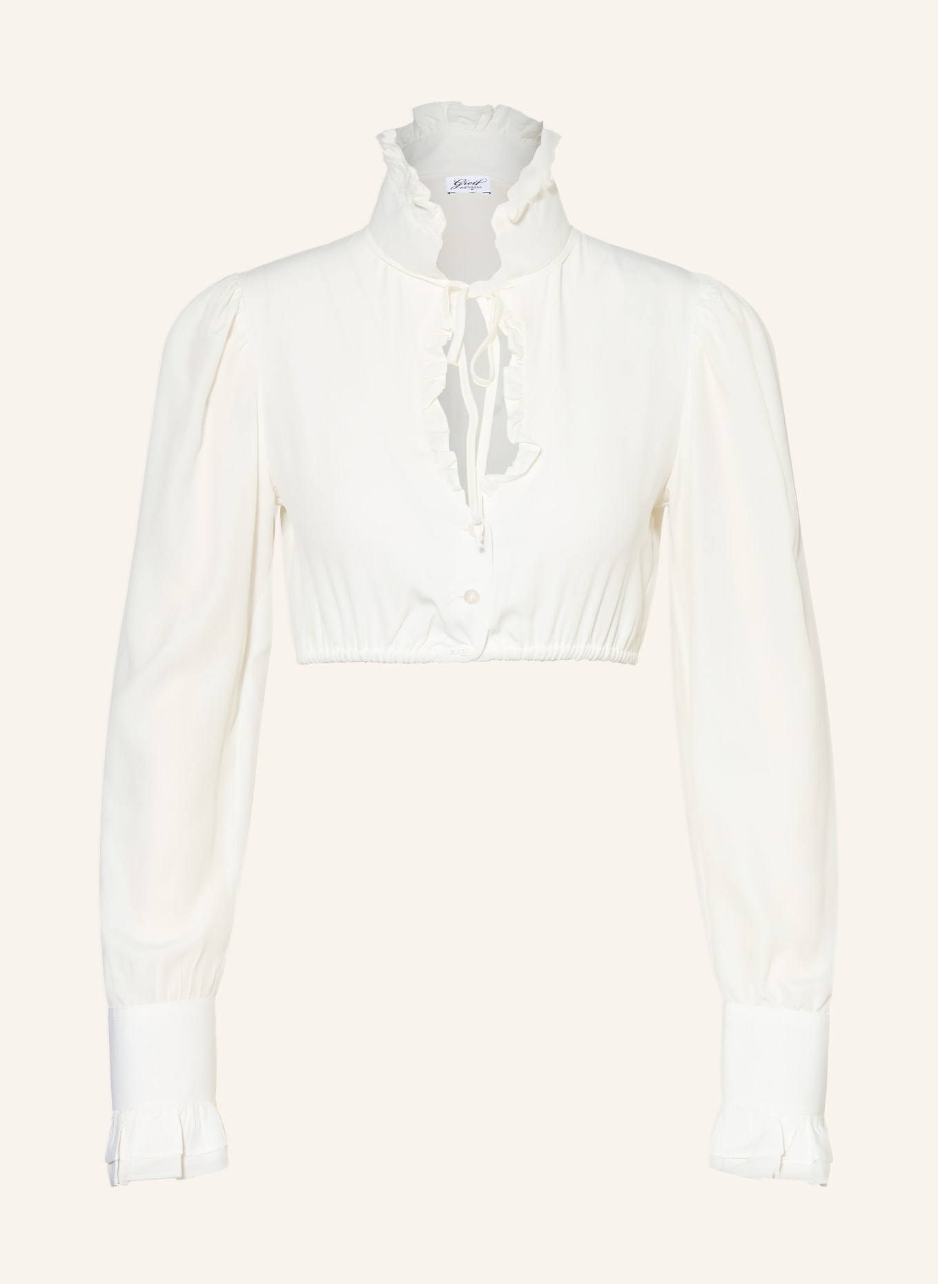 wallmann Dirndlbluse mt Rüschen: WEISS